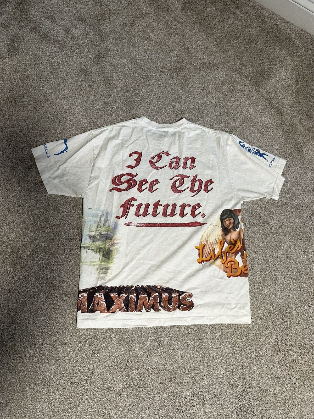 image of Travis Scott Utopia Telekinesis “I Can See The Future” Tee in White, Men's (Size Large)
