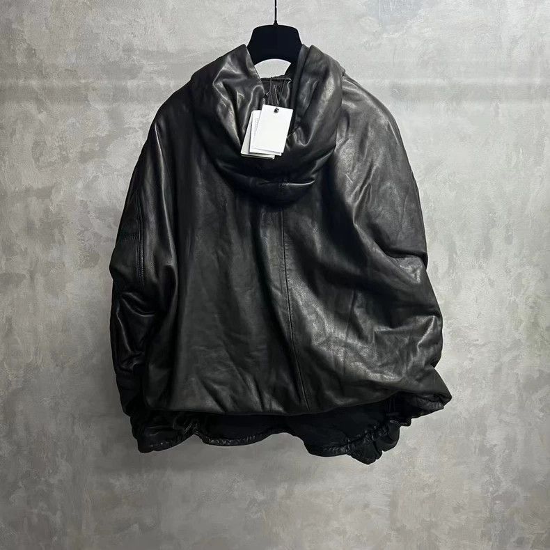 Balenciaga Balenciaga Black Solid Leather Hooded Pullover Long Sleeve Size US S / EU 44-46 / 1 - 2 Thumbnail