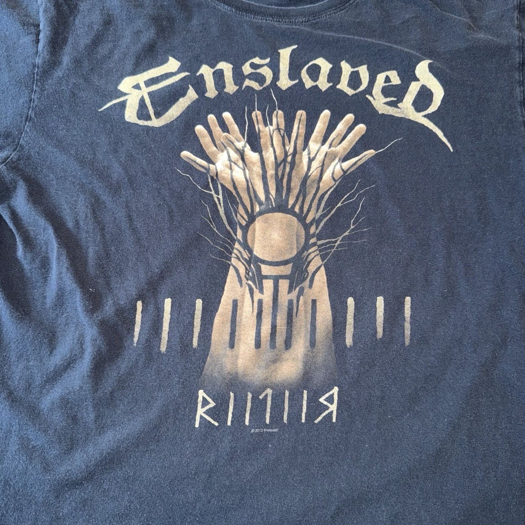 Fruit Of The Loom Enslaved Riitiir T Shirt Tour 2013 Double-Sided Black M Shirt Mens Graphic Print Cotton Crew Neck Short Sleeve Ancient/Metal Theme Size US M / EU 48-50 / 2 - 2 Thumbnail