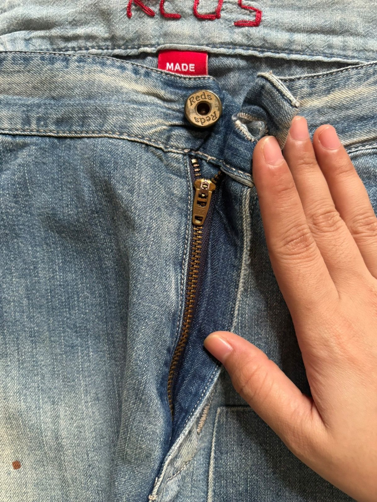 Japanese Brand Vintage Japanese Brand Patches Faded Wash Baggy Jeans Size US 30 / EU 46 - 3 Thumbnail