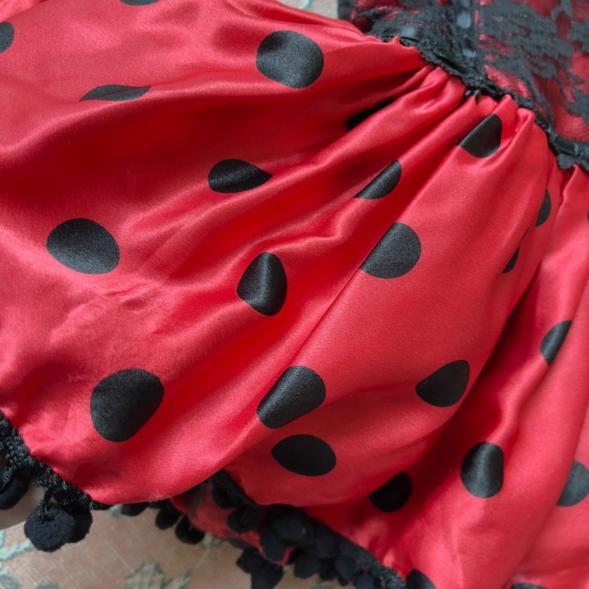 Victoria's Secret Red With Black Polka Dots Corset Bustier Costume (Medium) Size M / US 6-8 / IT 42-44 - 16 Thumbnail