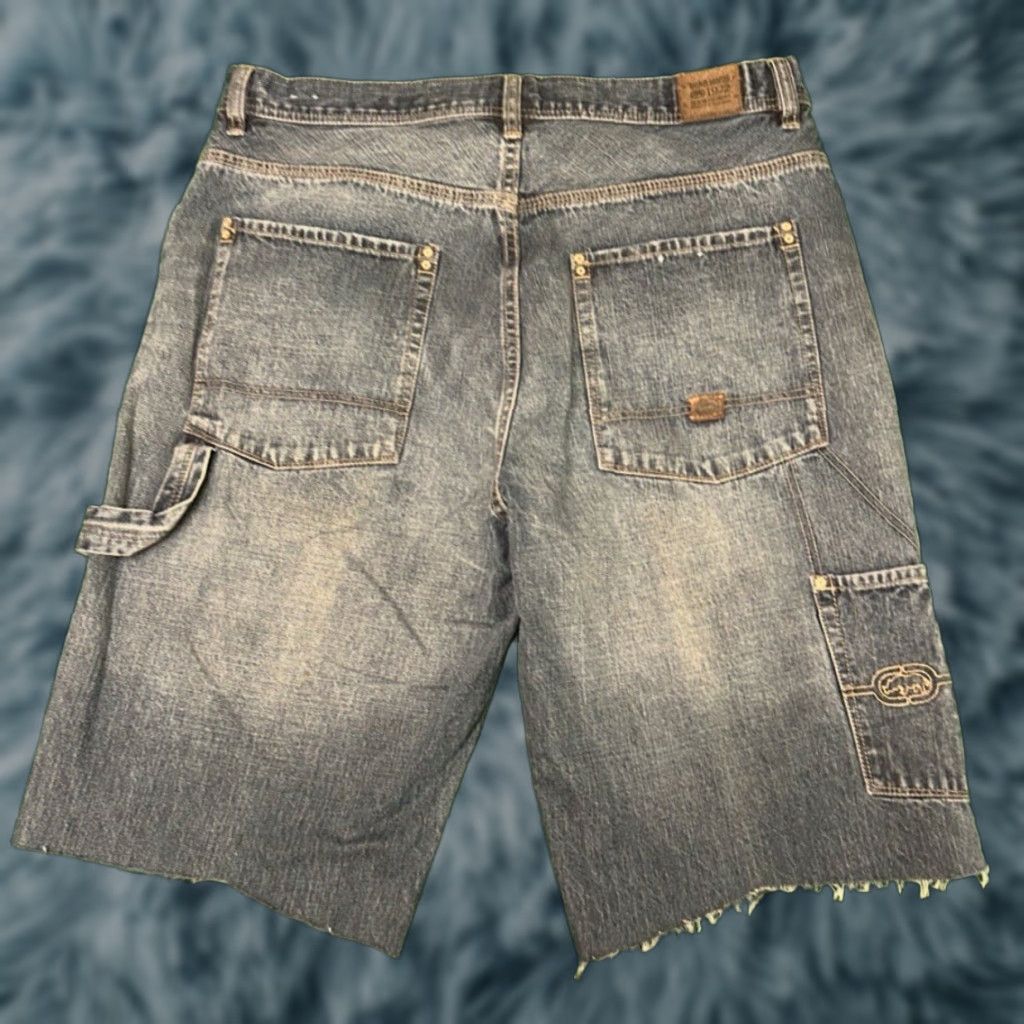 Ecko Unltd. VINTAGE Ecko Unltd Baggy Hip Hop Skater Jeans Cut Off Shorts Sz 36 Jorts Blue Dark JNCO Grunge Hip Hop Punk 90s Skater Mens Size US 36 / EU 52 - 1 Thumbnail