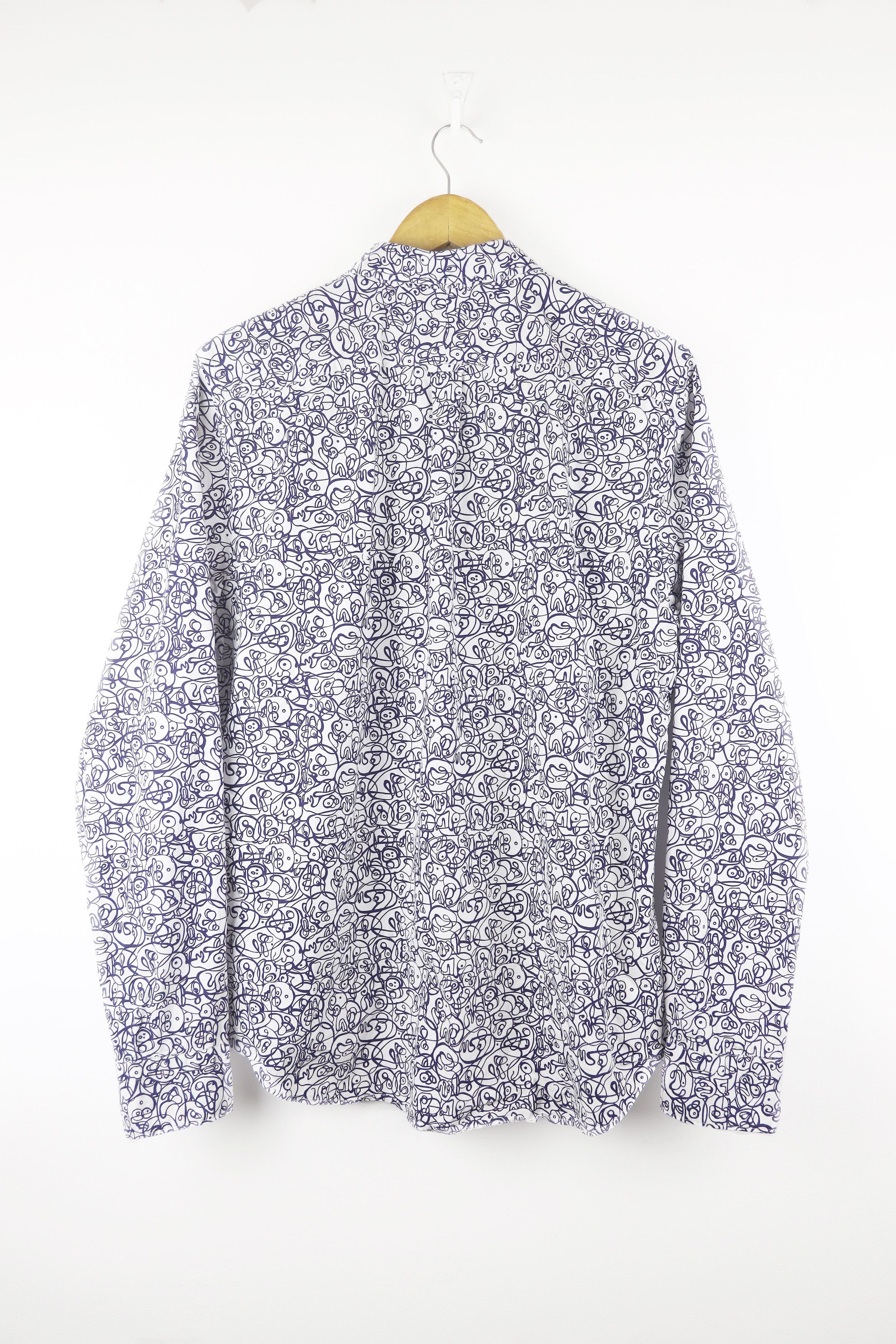 Bellerose Bellerose Mire Abstract Cotton Oxford Shirt Avant Garde Size US XL / EU 56 / 4 - 7 Thumbnail
