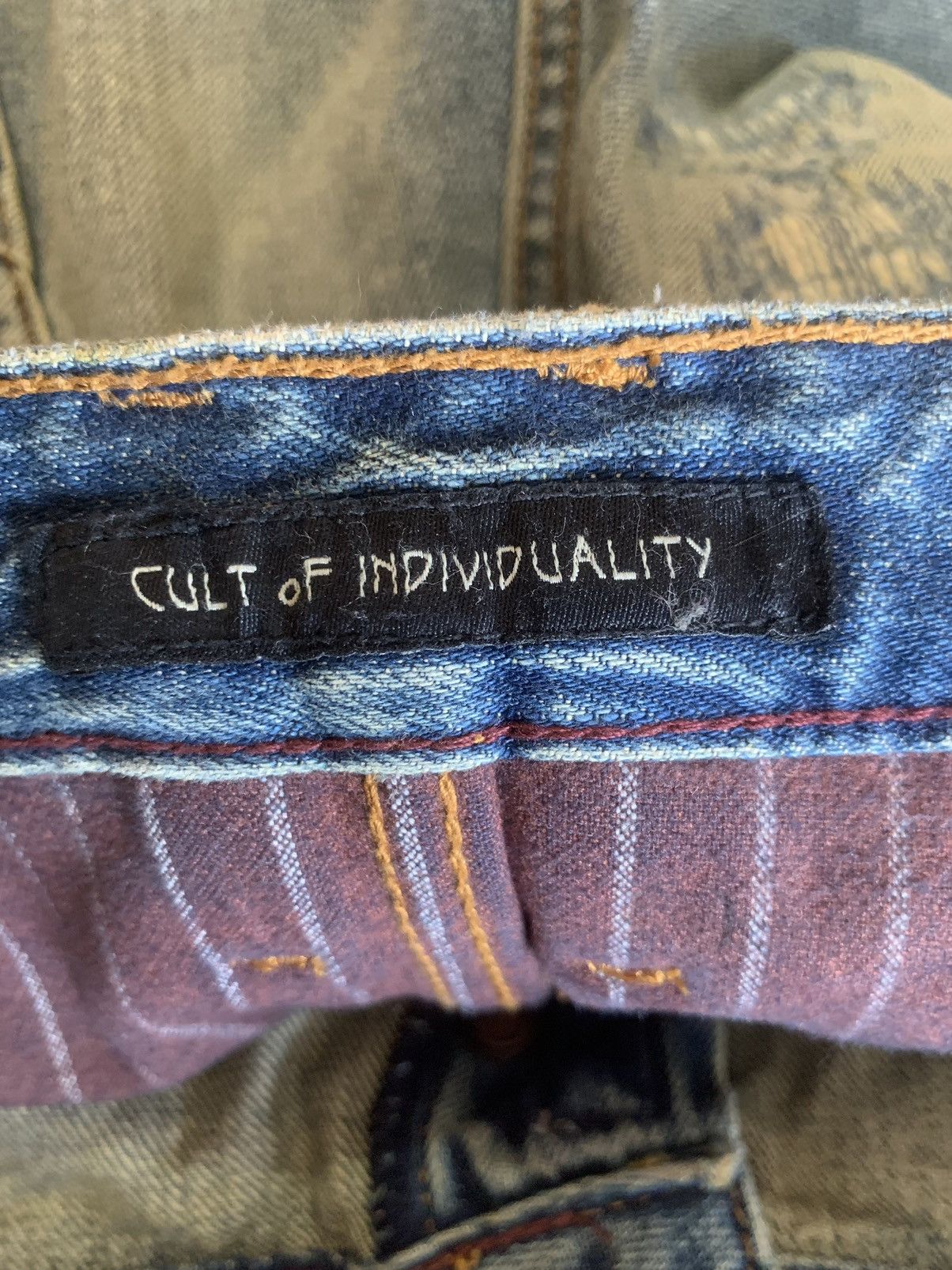 Cult Of Individuality 💥Crazy CULT of INDIVIDUALITY PATCHWORK SASIKO SELVAGE JEANS Size US 44 / EU 60 - 15 Thumbnail