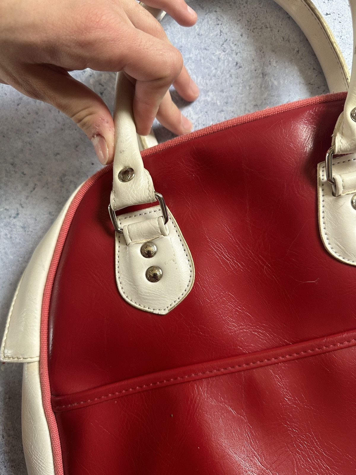 Fred Perry Fred Perry Red White Vintage Bowling Bag Y2K Mod Retro Size ONE SIZE - 12 Thumbnail