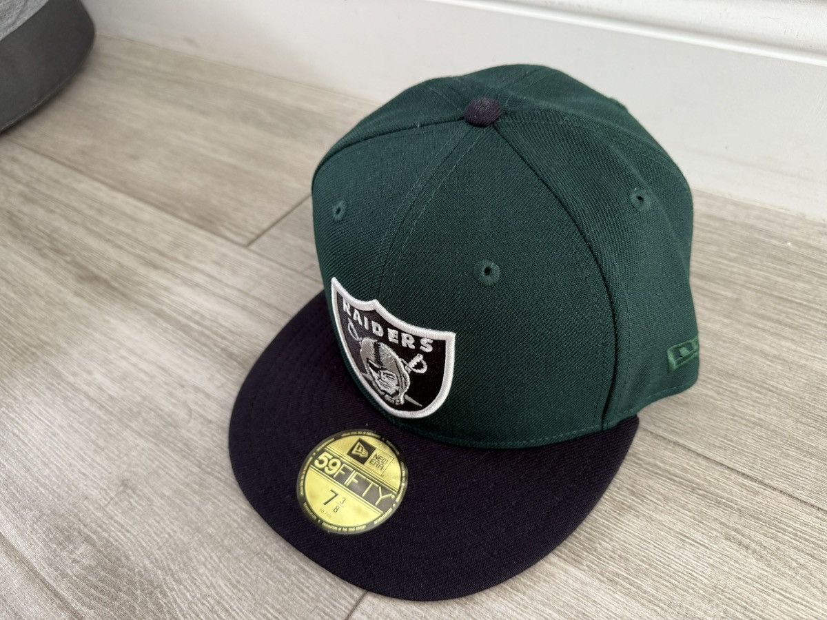 NFL × New Era Las Vegas Raiders New Era Dark Green Navy Grey Fitted 7 3/8 Size ONE SIZE - 5 Thumbnail