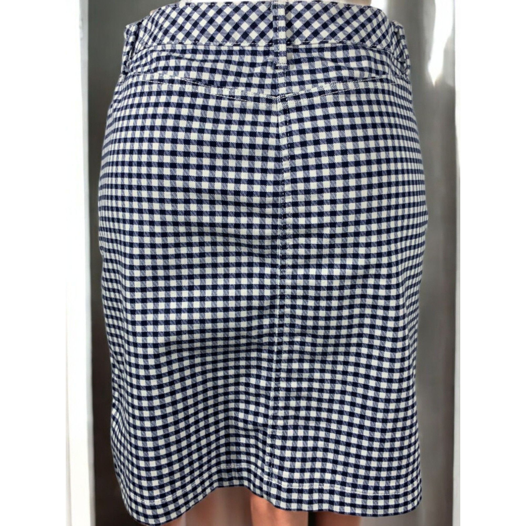 Talbots Talbots Womens Blue White Gingham Check Mini Skirt 5 Pocket Size 28" / US 6 / IT 42 - 3 Thumbnail