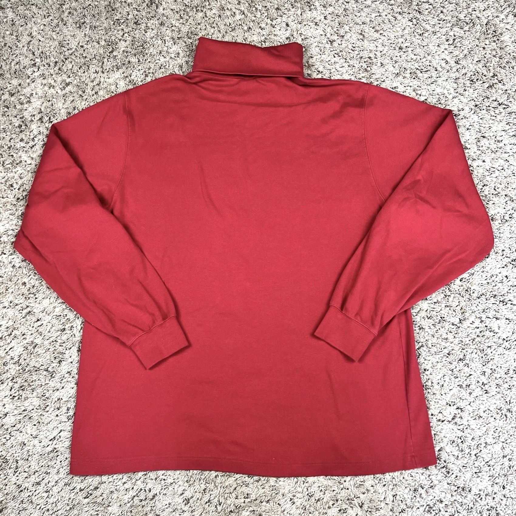 Lands' End VINTAGE Lands End Long Sleeve Turtleneck Mens L Red 100% Cotton Regular USA 90s Shirt Size US L / EU 52-54 / 3 - 3 Thumbnail