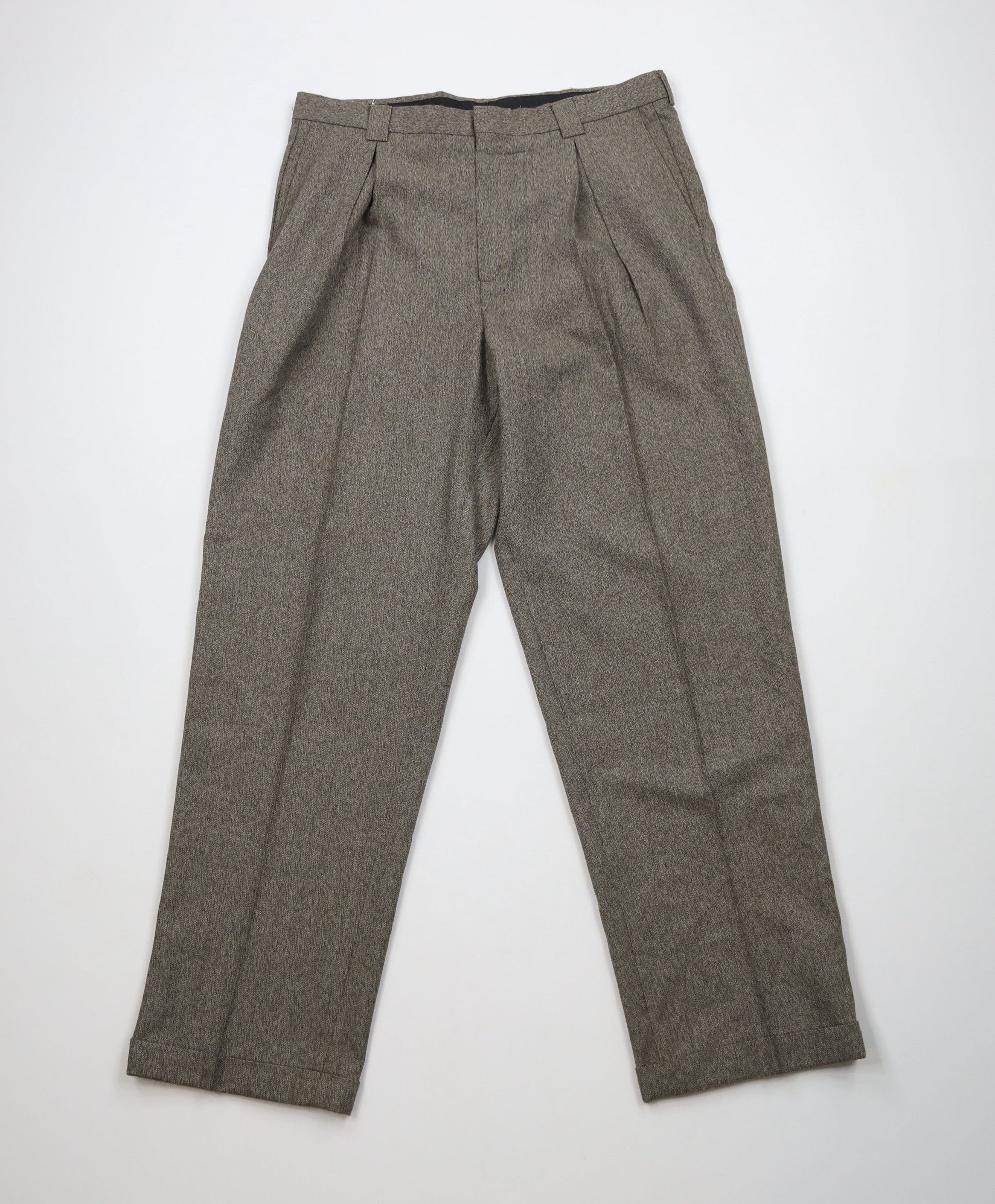 Vintage Vintage 90s Streetwear Fleck Pleated Wide Leg Chino Pants Size US 34 / EU 50 - 1 Thumbnail