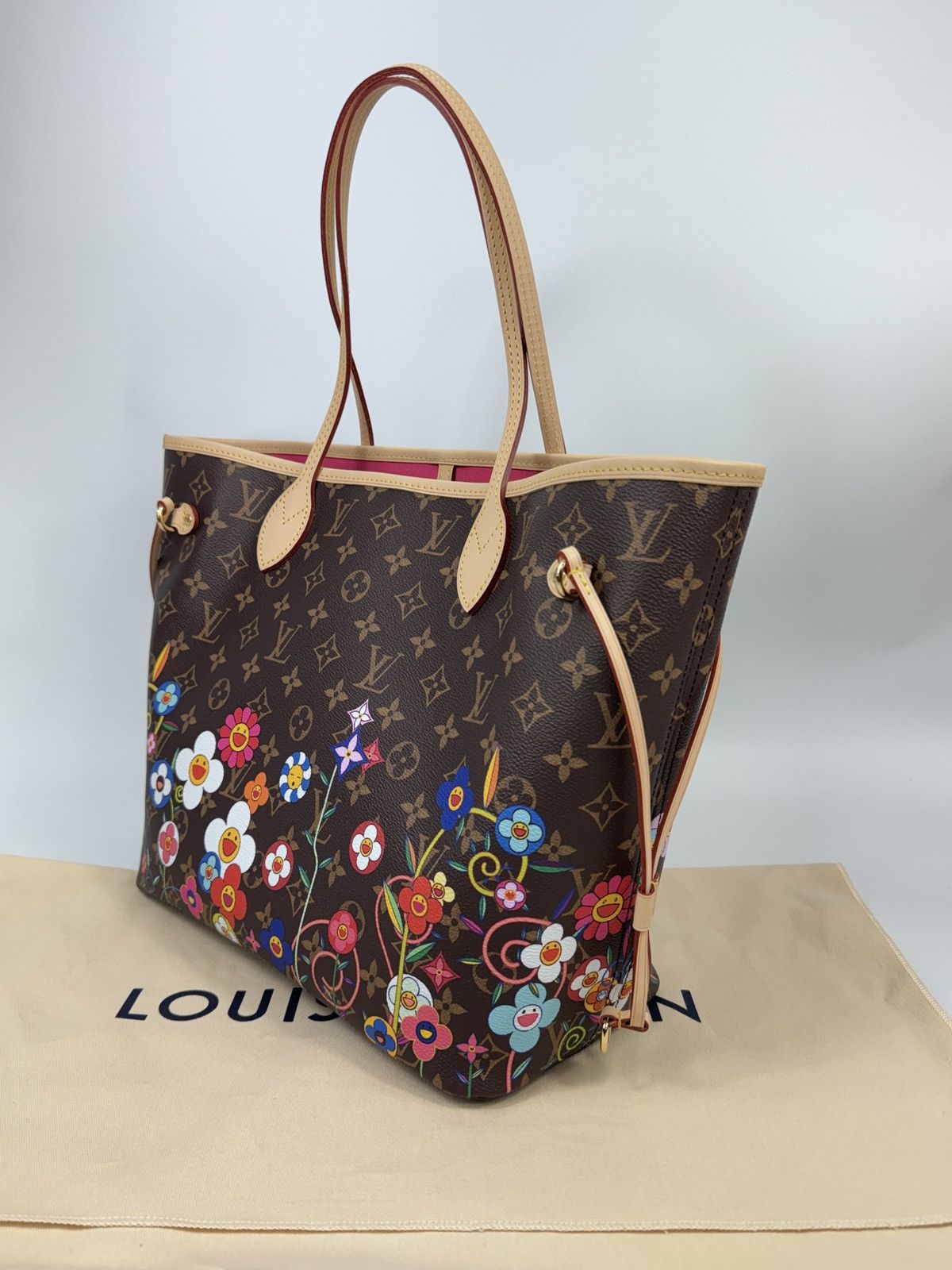 Louis Vuitton × Takashi Murakami MONOGRAM FLOWER PRINT MM NEVERFULL BAG M13271 Size ONE SIZE - 5 Thumbnail