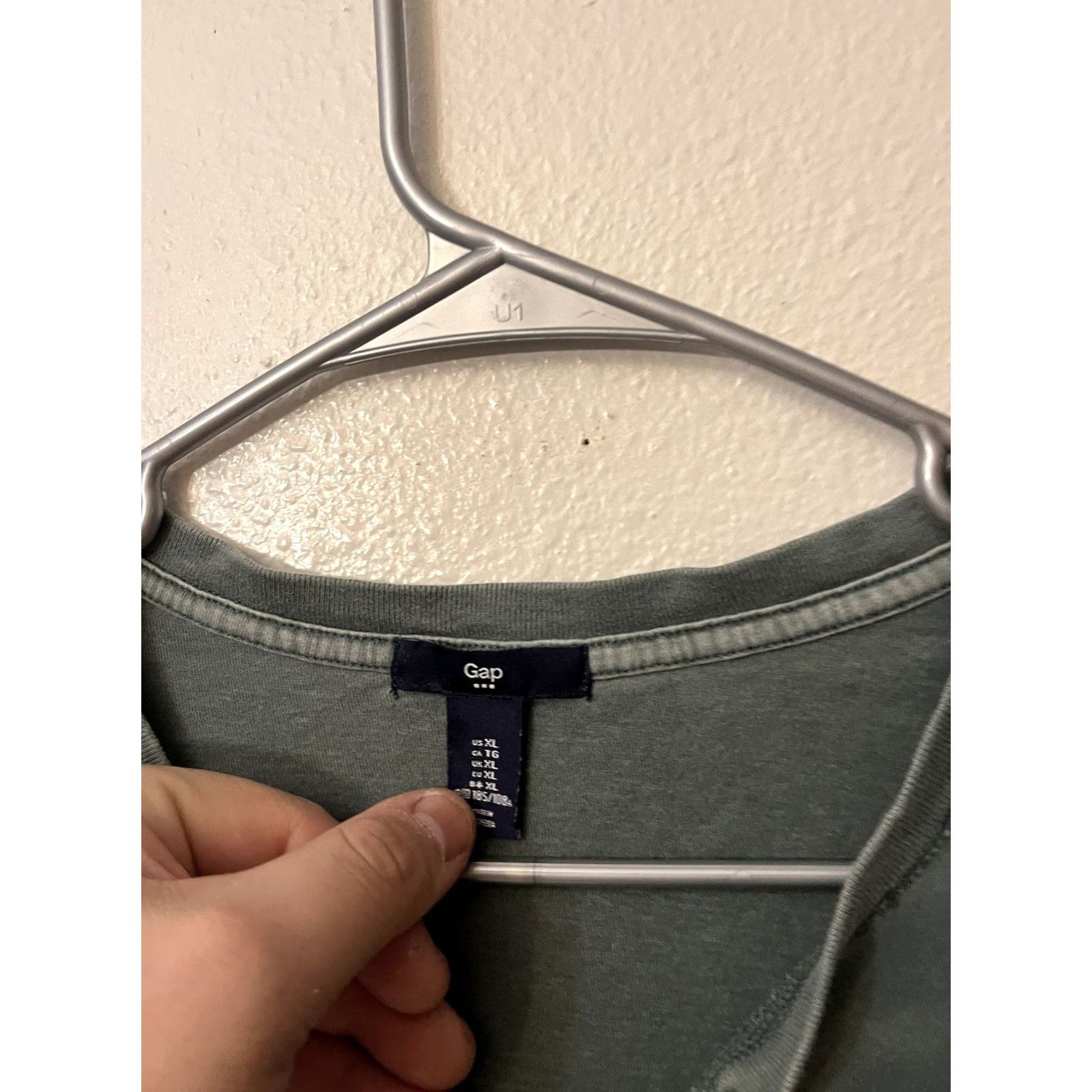 Gap GAP Men XL Long Sleeve Crew Neck Pullover Henley Sweatshirt Green Size US XL / EU 56 / 4 - 3 Thumbnail