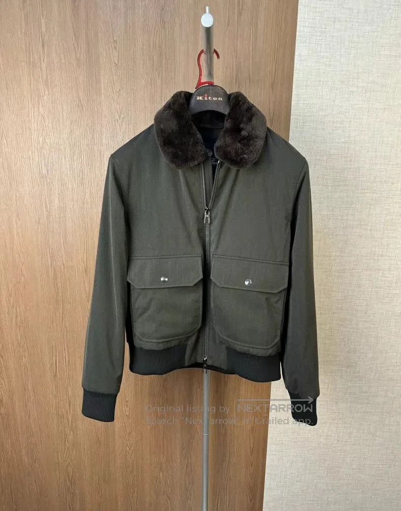 Other Loro Piana Green Fur Collar Bomber Jacket. Size US M / EU 48-50 / 2 - 2 Thumbnail