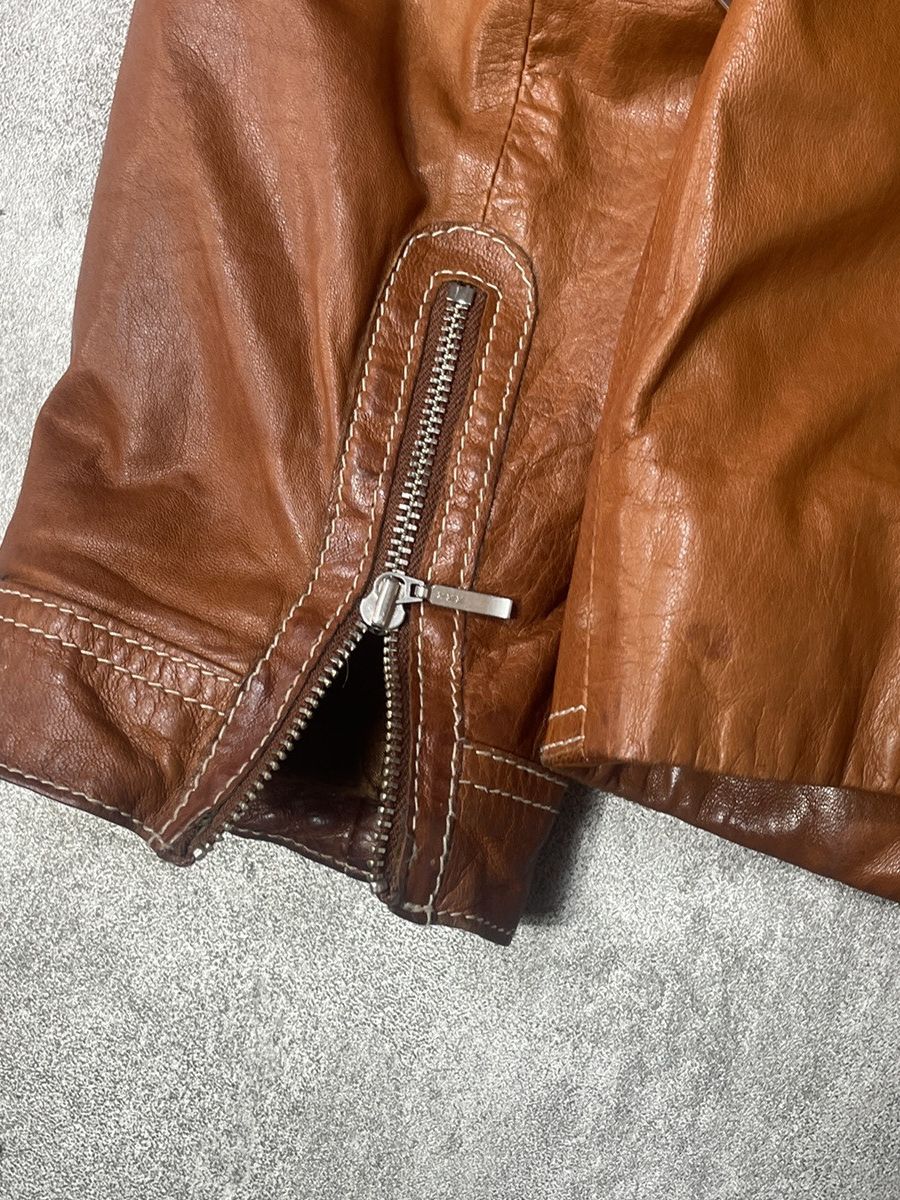 Vintage 🔥Offers🔥Vintage Y2K Real Genuine Leather Jacket Boxy Solid Size S / US 4 / IT 40 - 14 Thumbnail