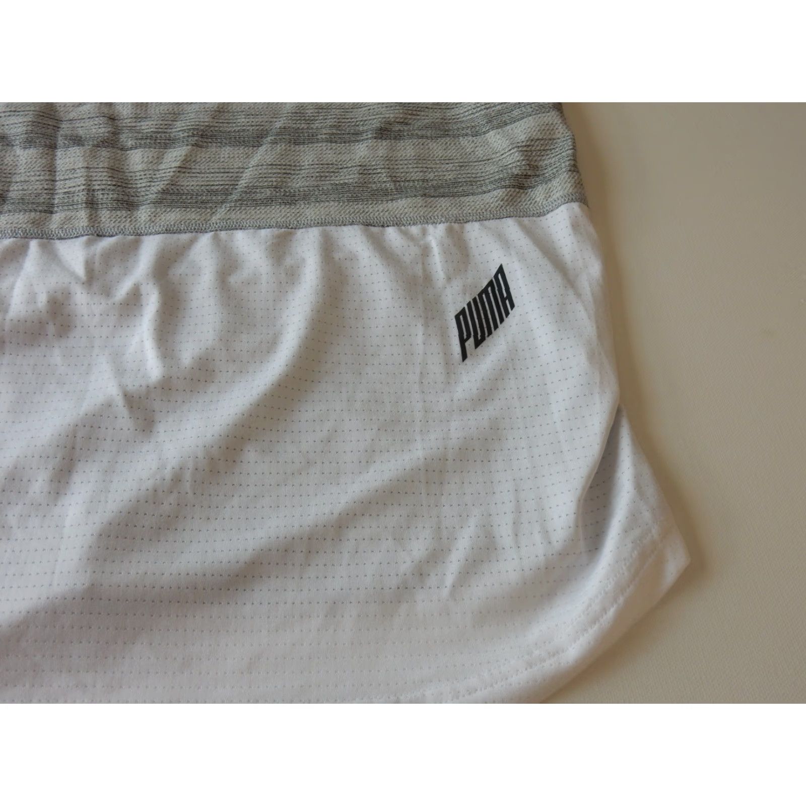 Puma PUMA T Shirt Men M Short Sleeve Activewear Gray Striped Shirt Size US M / EU 48-50 / 2 - 4 Thumbnail