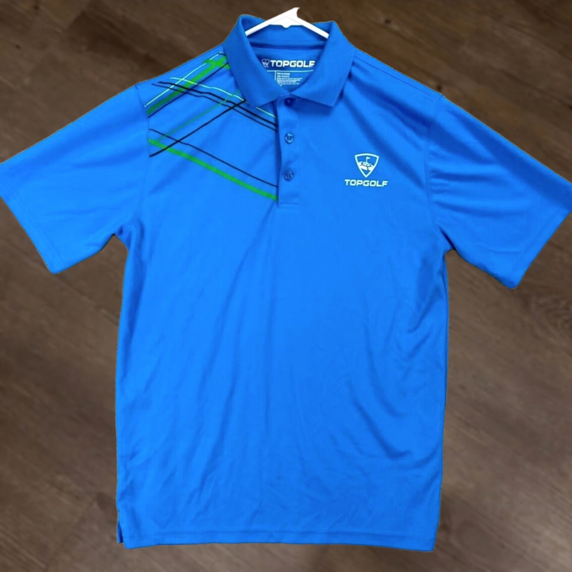 Vintage Top Golf Employee Polo Shirt Men Adult Medium Blue Solid Short Sleeve Collared Athletic Breathable Polyester Golf Rugby Size US M / EU 48-50 / 2 - 1 Thumbnail