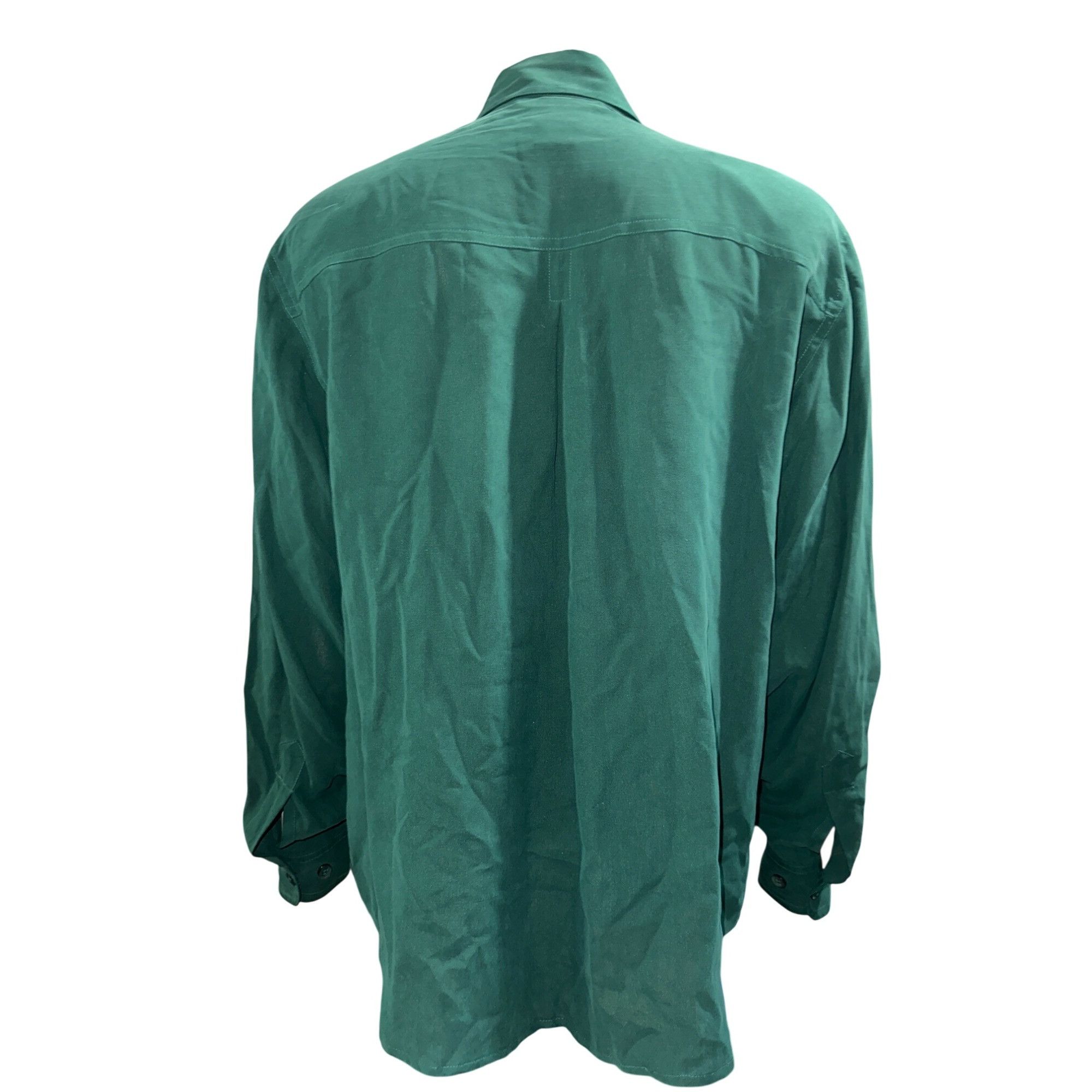 Other Anna And Frank Size S Vintage Green Silk Shirt Pocket Front Size S / US 4 / IT 40 - 6 Thumbnail