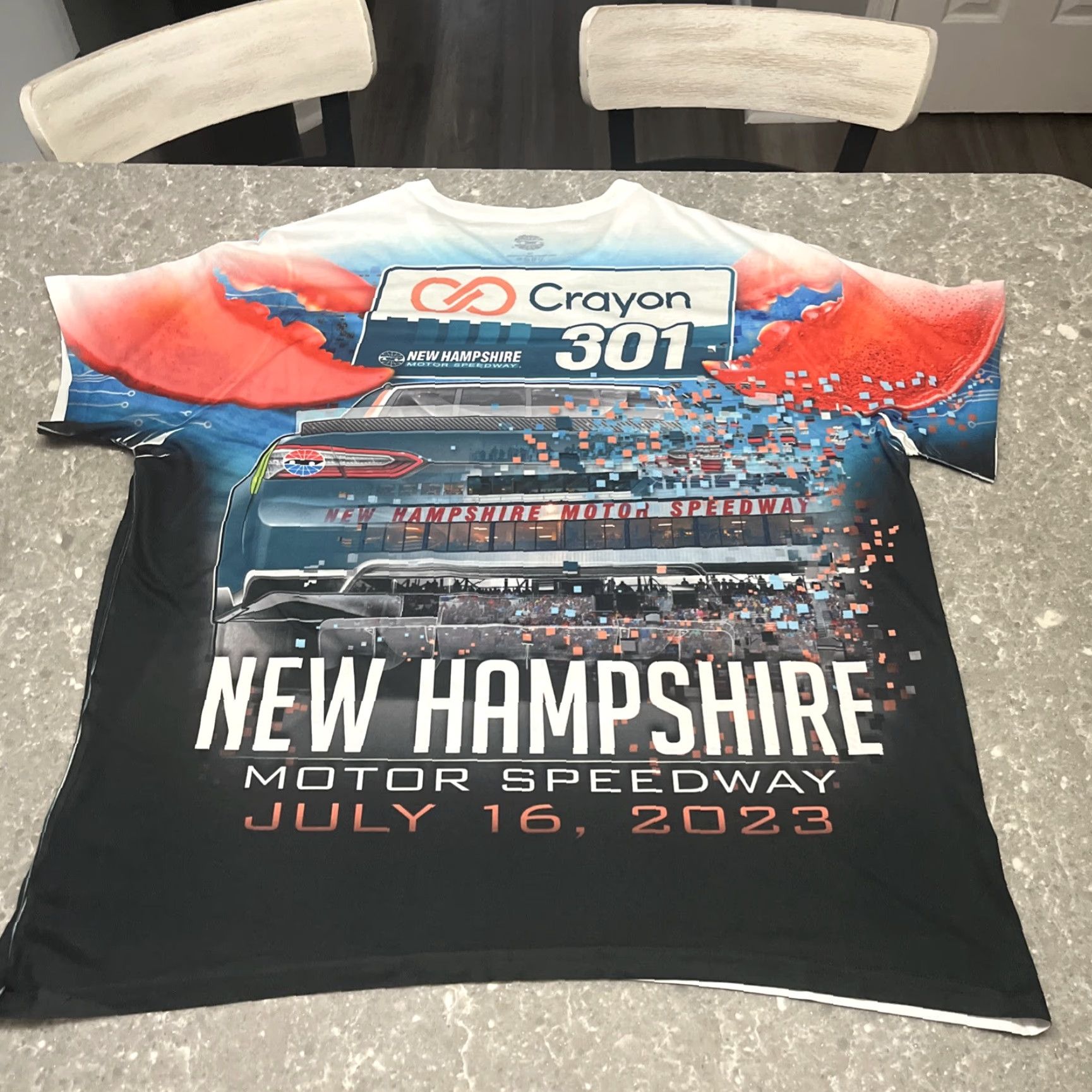 Vintage New Hampshire Motor Speedway Crayon 301 AOP Graphic Tee Shirt Mens Size 3XL Size US XXL / EU 58 / 5 - 7 Thumbnail