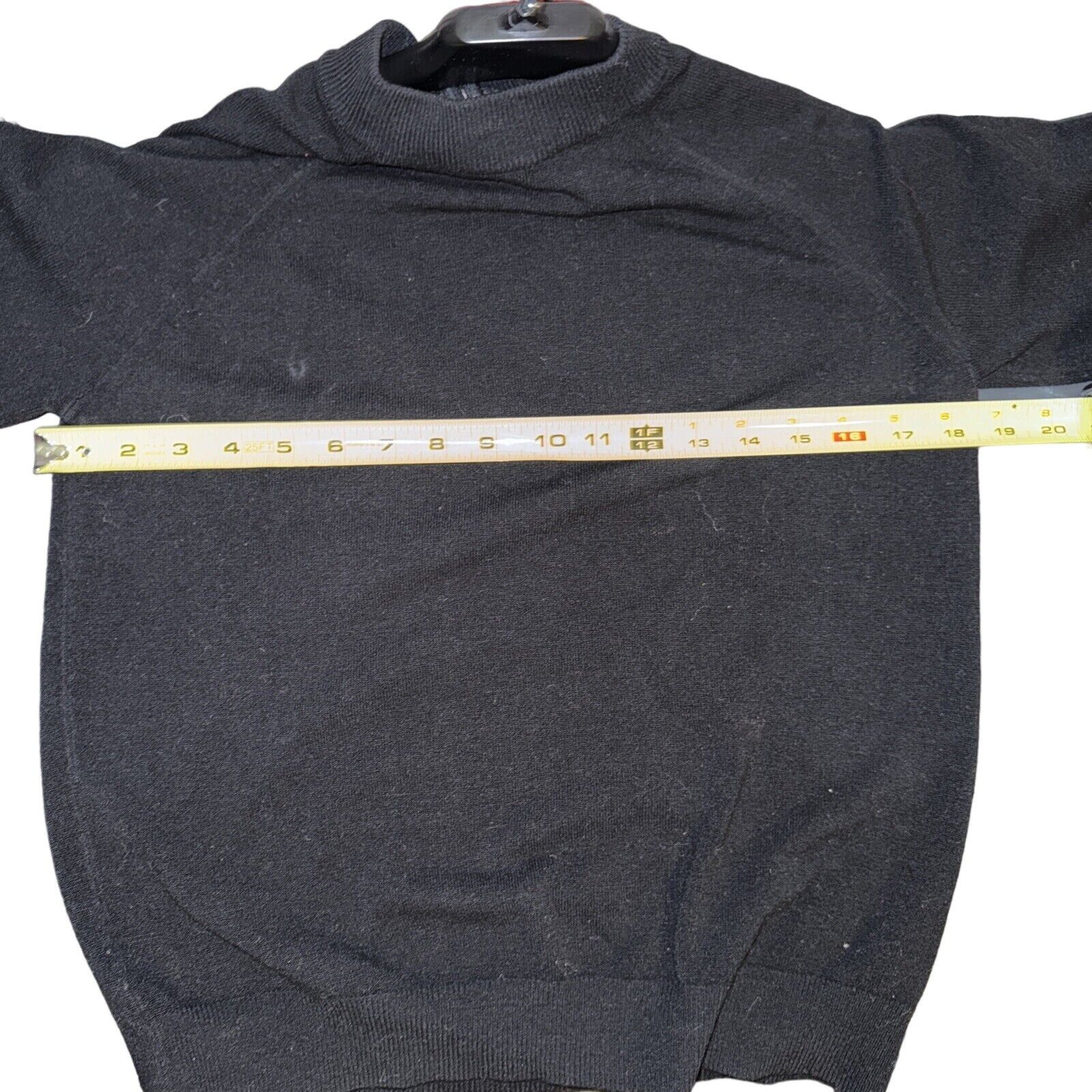 Vintage Vintage Unbranded Virgin Wool Sweater Black Mock Neck With B Size ONE SIZE - 6 Thumbnail