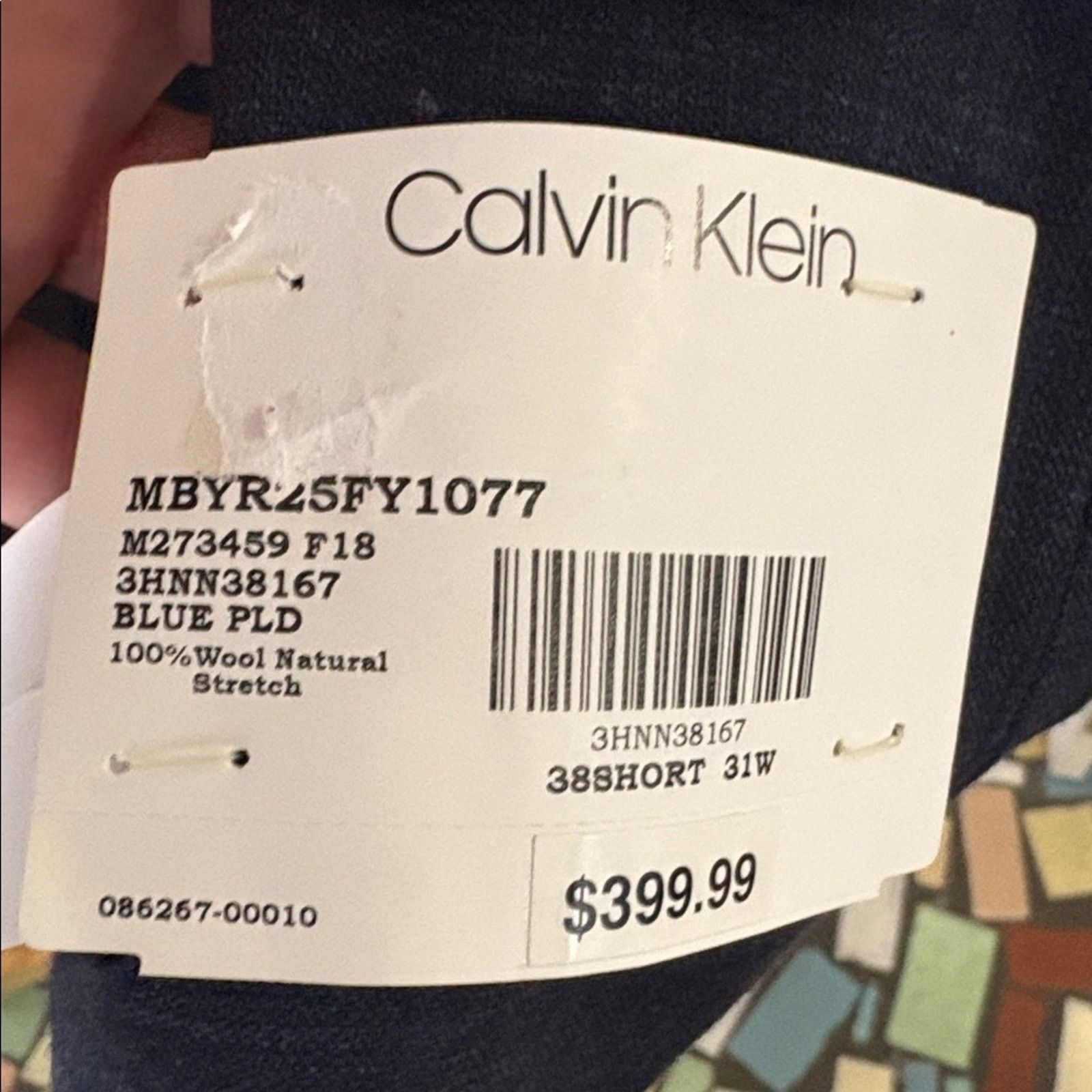 Calvin Klein NWT- Calvin Klein-Slim Fit Wool Suit- 38 short/31W Size 38S - 6 Thumbnail