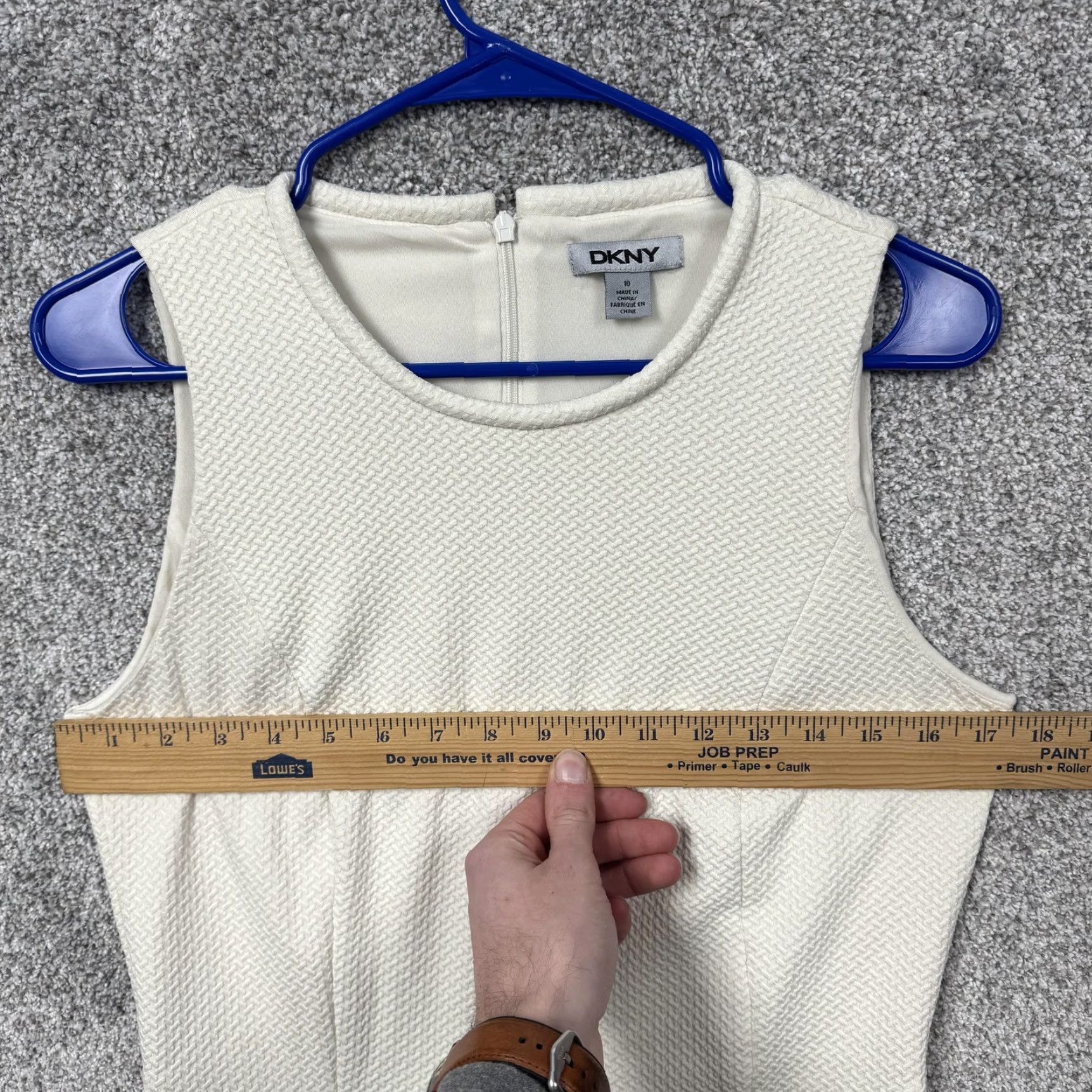 DKNY DKNY Dress Casual Cocktail Office Sleeveless Short Jacquard White 10 Women Size L / US 10 / IT 46 - 3 Thumbnail