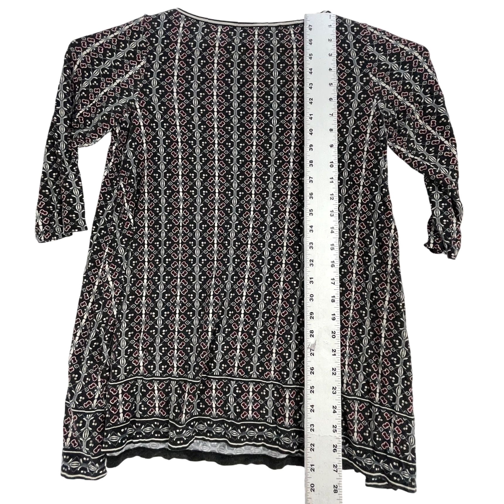 Vintage VINTAGE Max Studio Blouse Women S Black Red Scoop Neck Artsy Hippie Boho Tunic Size S / US 4 / IT 40 - 5 Thumbnail
