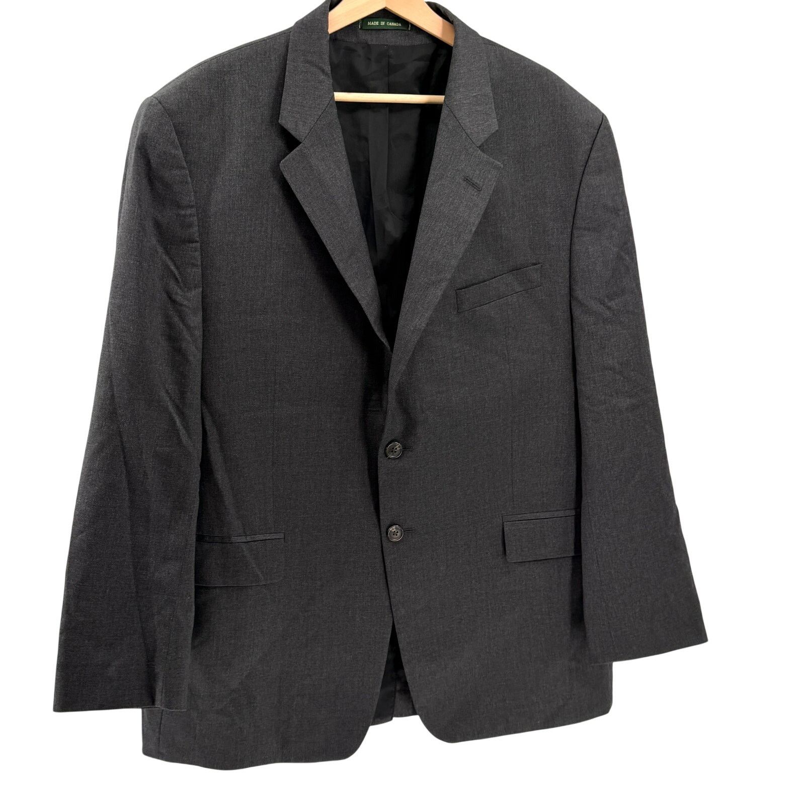 Ralph Lauren Vintage 90s Gray 100% Wool Menswear Blazer Suit Jacket Size 46R - 1 Thumbnail