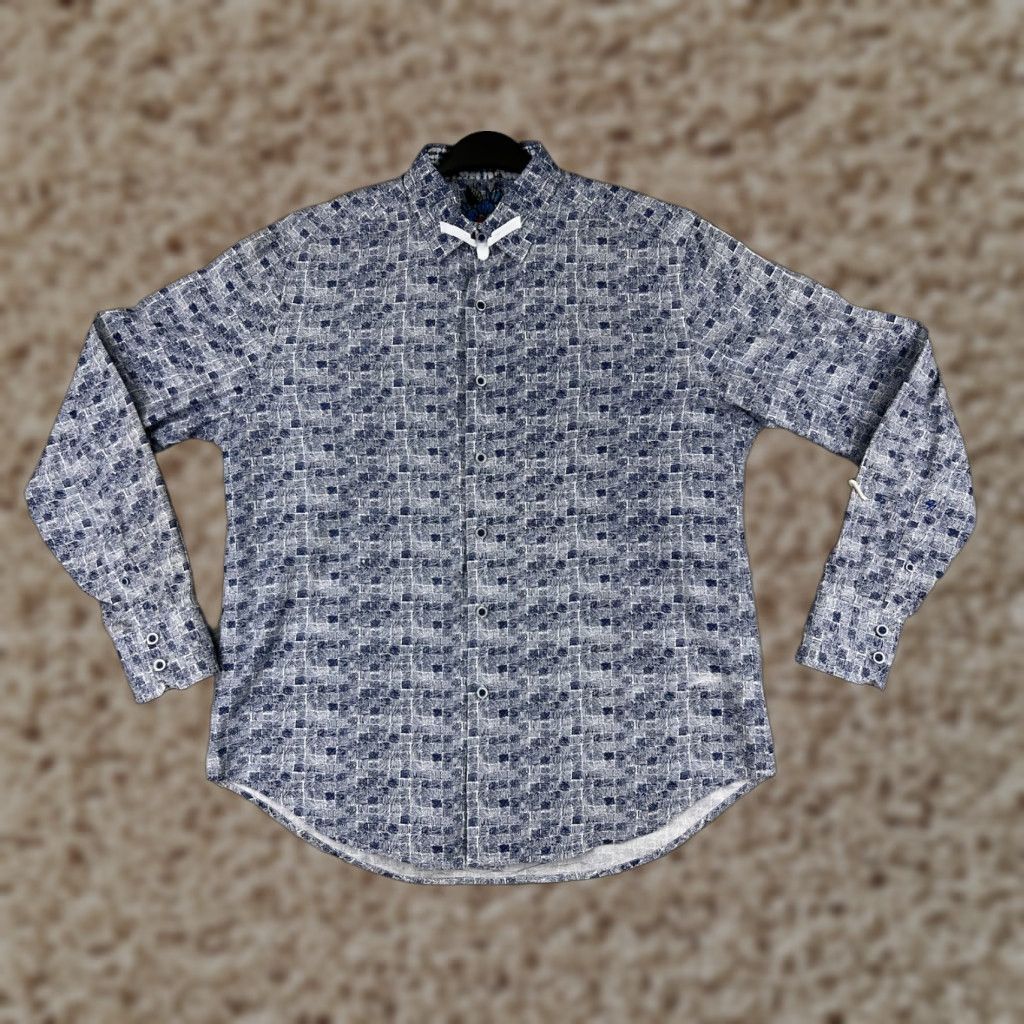 Robert Graham Robert Graham Shirt Mens Small Blue Button-Up Long Sleeve 100% Cotton Check Size US S / EU 44-46 / 1 - 1 Thumbnail
