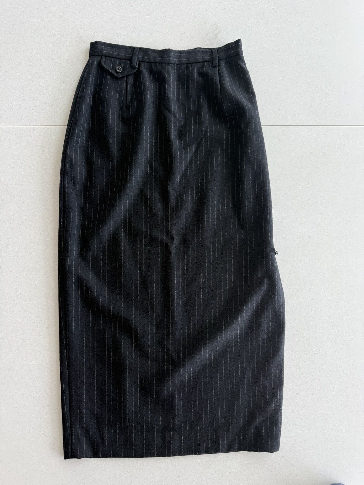 Ralph Lauren Vintage Ralph Lauren Black Pinstripe Pencil Shirt Size 32" / US 10 / IT 46 - 1 Thumbnail