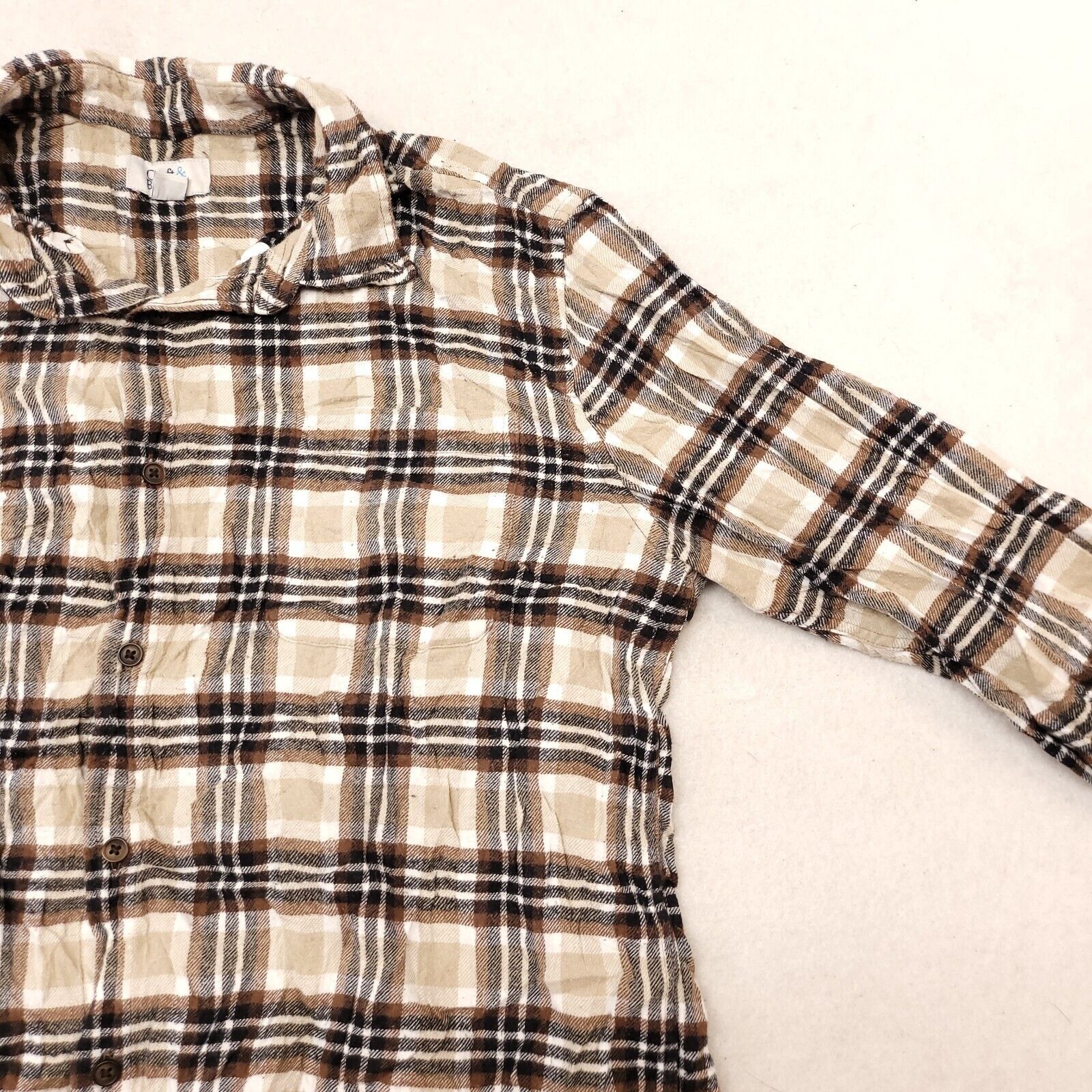 Croft & Barrow Croft & Barrow Tartan Flannel Shirt Mens Size Large L Beige Size US L / EU 52-54 / 3 - 5 Thumbnail