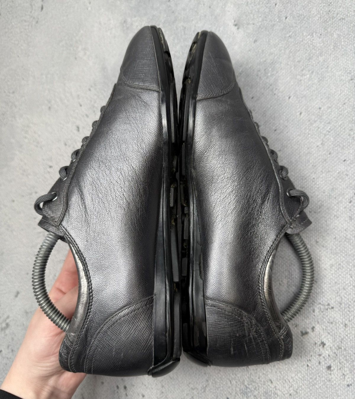 Prada Vintage Prada Saffiano Leather Low Top Sneakers Rare 00s y2k Size US 8 / IT 38 - 7 Thumbnail