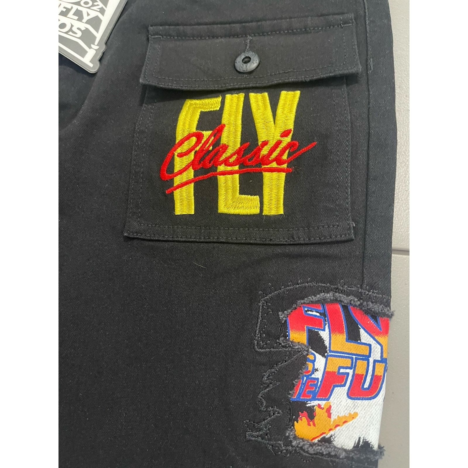 Born Fly NWT Born Fly Jeans Mens Embroidered Black Patchwork Denim Size US 36 / EU 52 - 3 Thumbnail