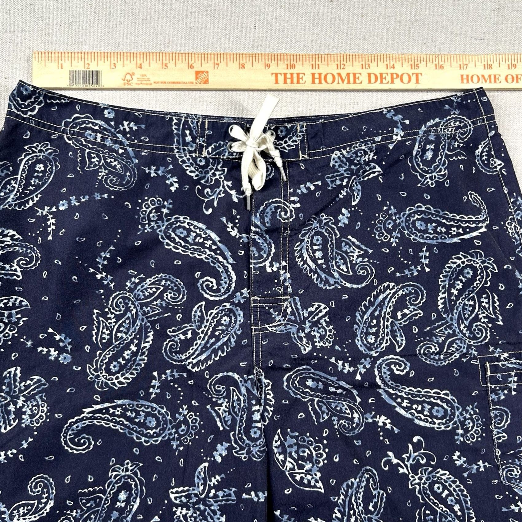 Polo Ralph Lauren Polo Ralph Lauren Mens Board Shorts 36 Navy Blue Paisley 9" Inseam Linerless Size US M / EU 48-50 / 2 - 7 Thumbnail