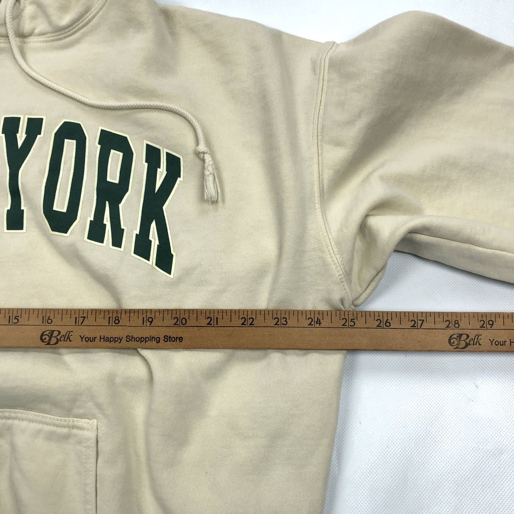 Brandy Melville Brandy Melville Hoodie One Size Beige Sweatshirt Pullover Drawstring Logo Fleece Raglan Long Sleeve Size ONE SIZE - 5 Thumbnail