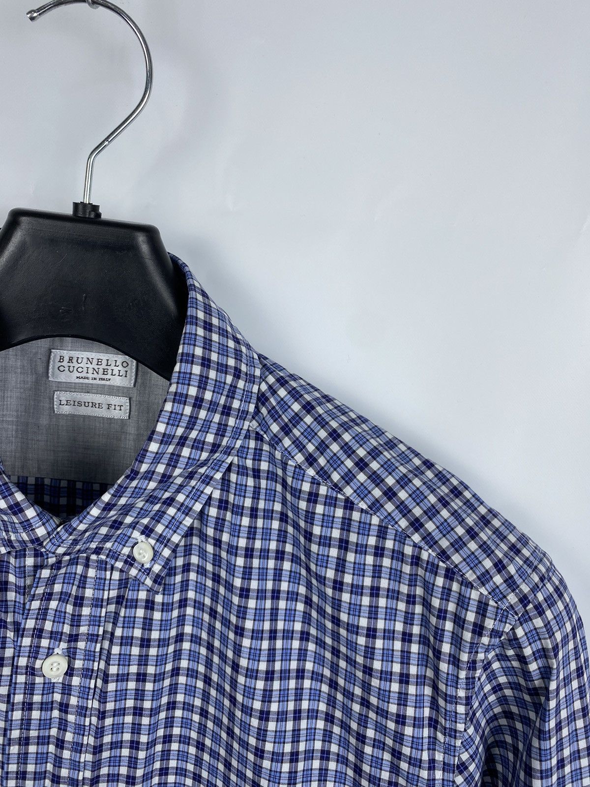 Brunello Cucinelli Brunello Cucinelli Men Leisure Fit Plaid Print Shirt size M Size US M / EU 48-50 / 2 - 2 Thumbnail
