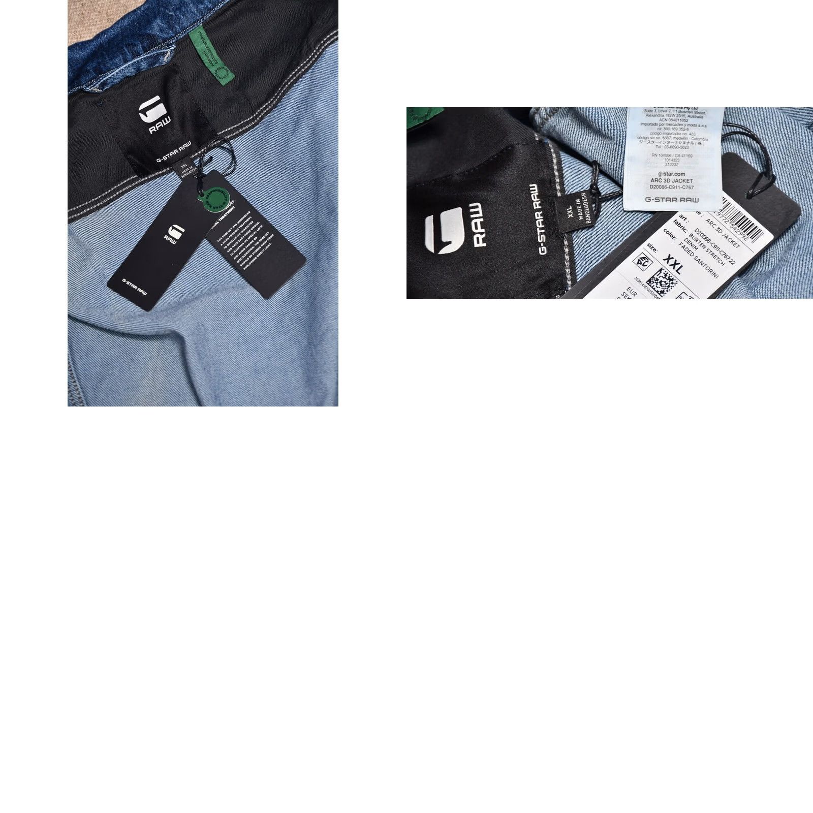 G-Star G-Star ARC 3D Jacket Burten Stretch Denim Faded Santorini 2XL Slim Mens Jacket Denim blue 2XL Size US XXL / EU 58 / 5 - 8 Thumbnail