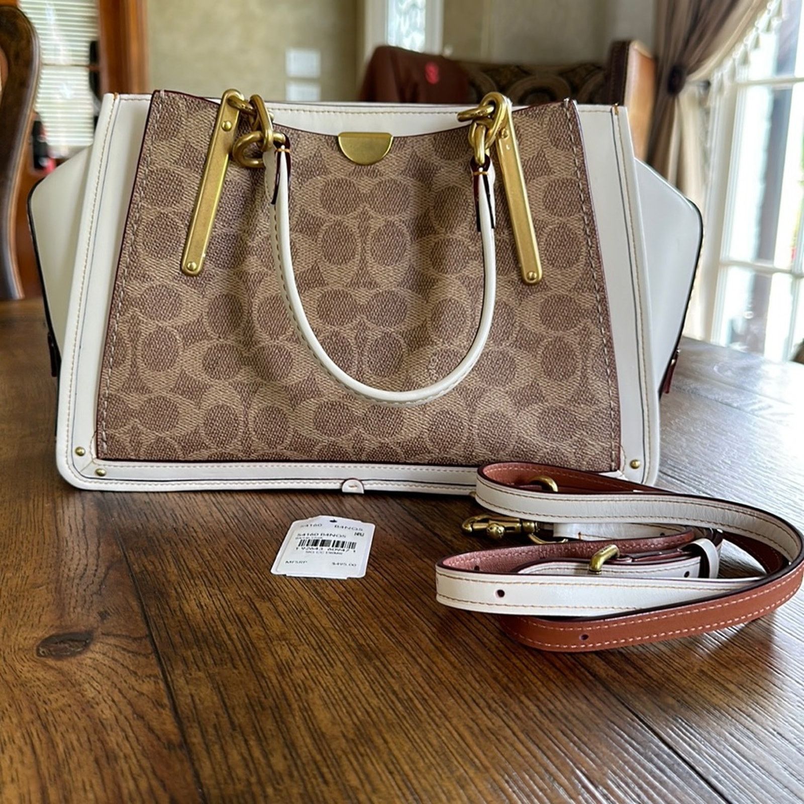 image of Coach | Tan & Cream Signature Dreamer Crossbody Bag | 0761, Women's