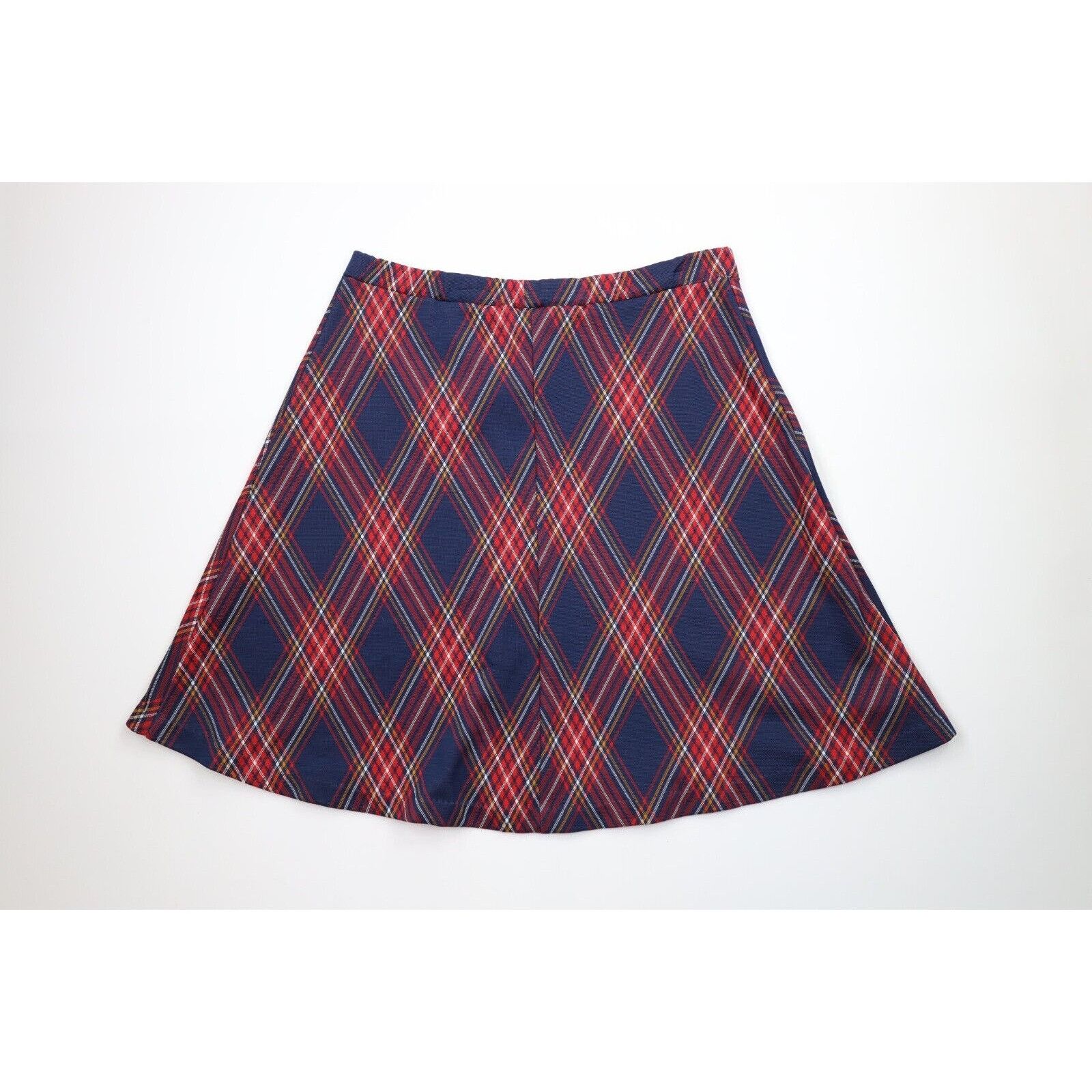 Vintage Vintage 70s Streetwear Distressed Knit Plaid Skirt Size 34" / US 12 / IT 48 - 7 Thumbnail
