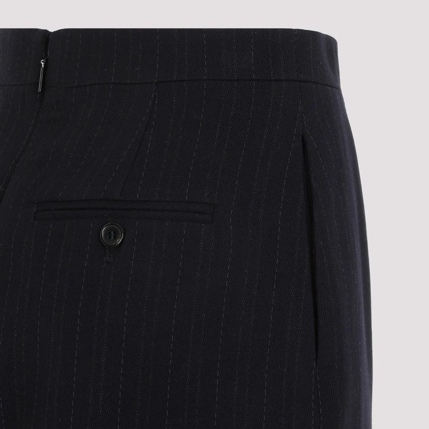 Saint Laurent Paris o1s1wg110924 Pencil Skirt in Wool in Black Size 25" / US 0 / IT 36 - 4 Thumbnail