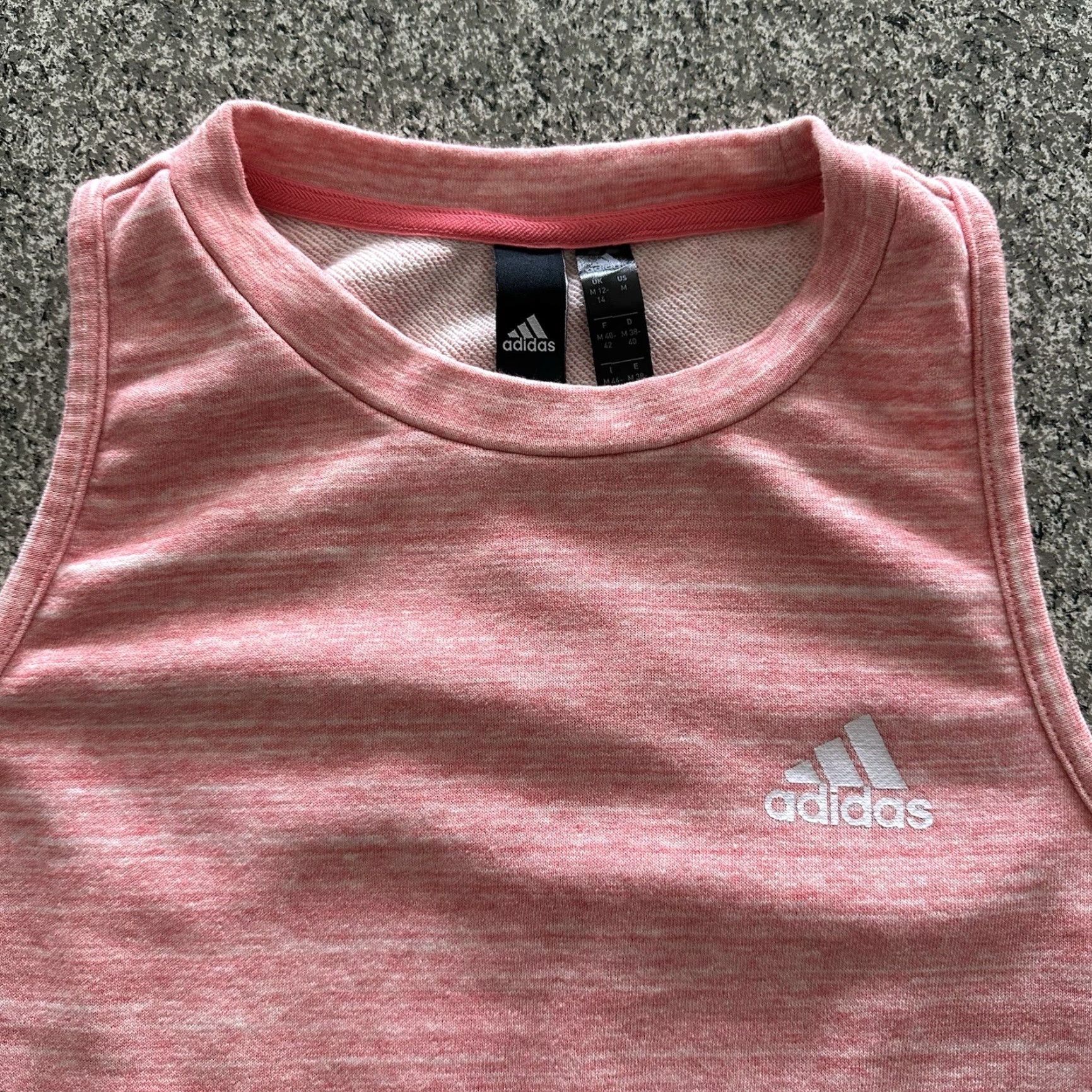 Adidas Adidas Tank Top Womens Size M Pink Sleeveless Crew Neck Terry Pullover Activewear Shirt Size M / US 6-8 / IT 42-44 - 2 Thumbnail