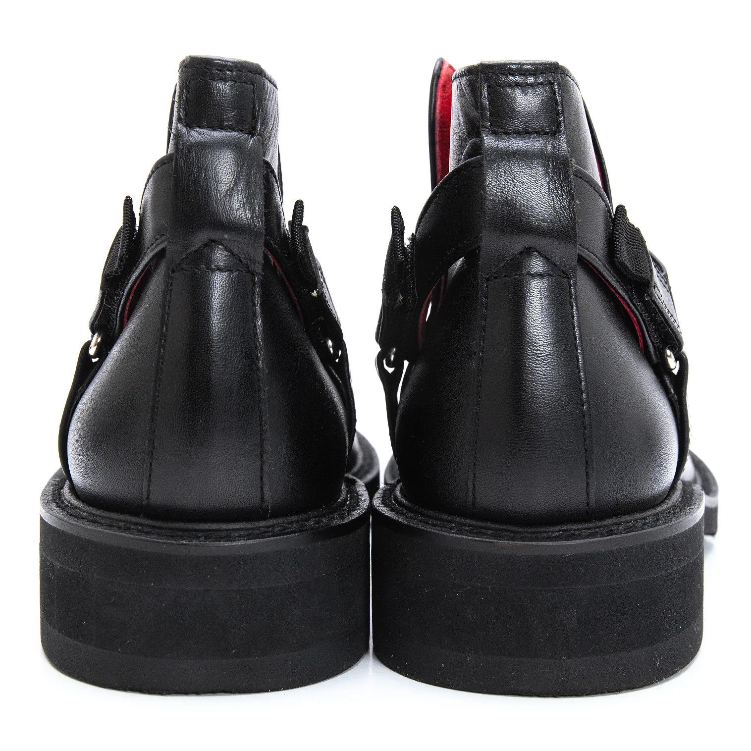 Jean Paul Gaultier Leather Ring Belt Short Boots in Black Size 25 Size US 7 / EU 40 - 8 Thumbnail