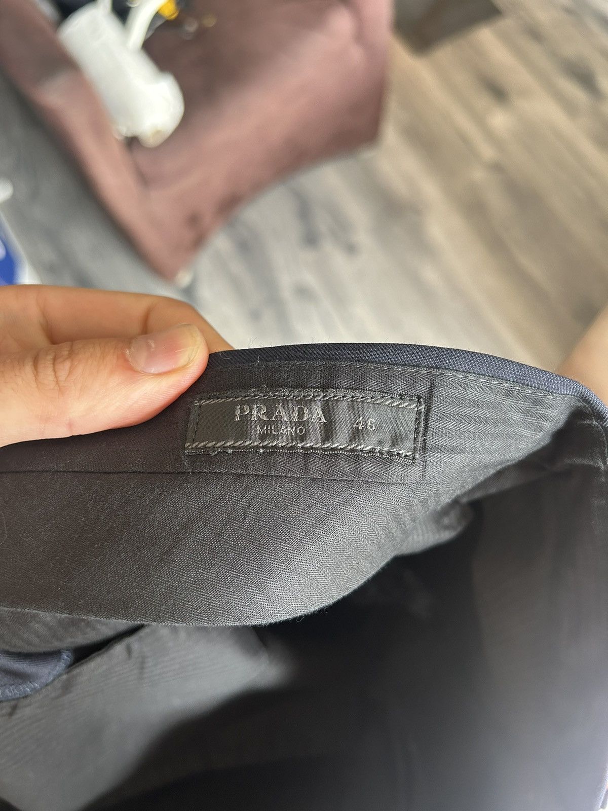 Prada Virgin Wool Navy Slim Fit Dress Pants Size US 31 - 15 Thumbnail