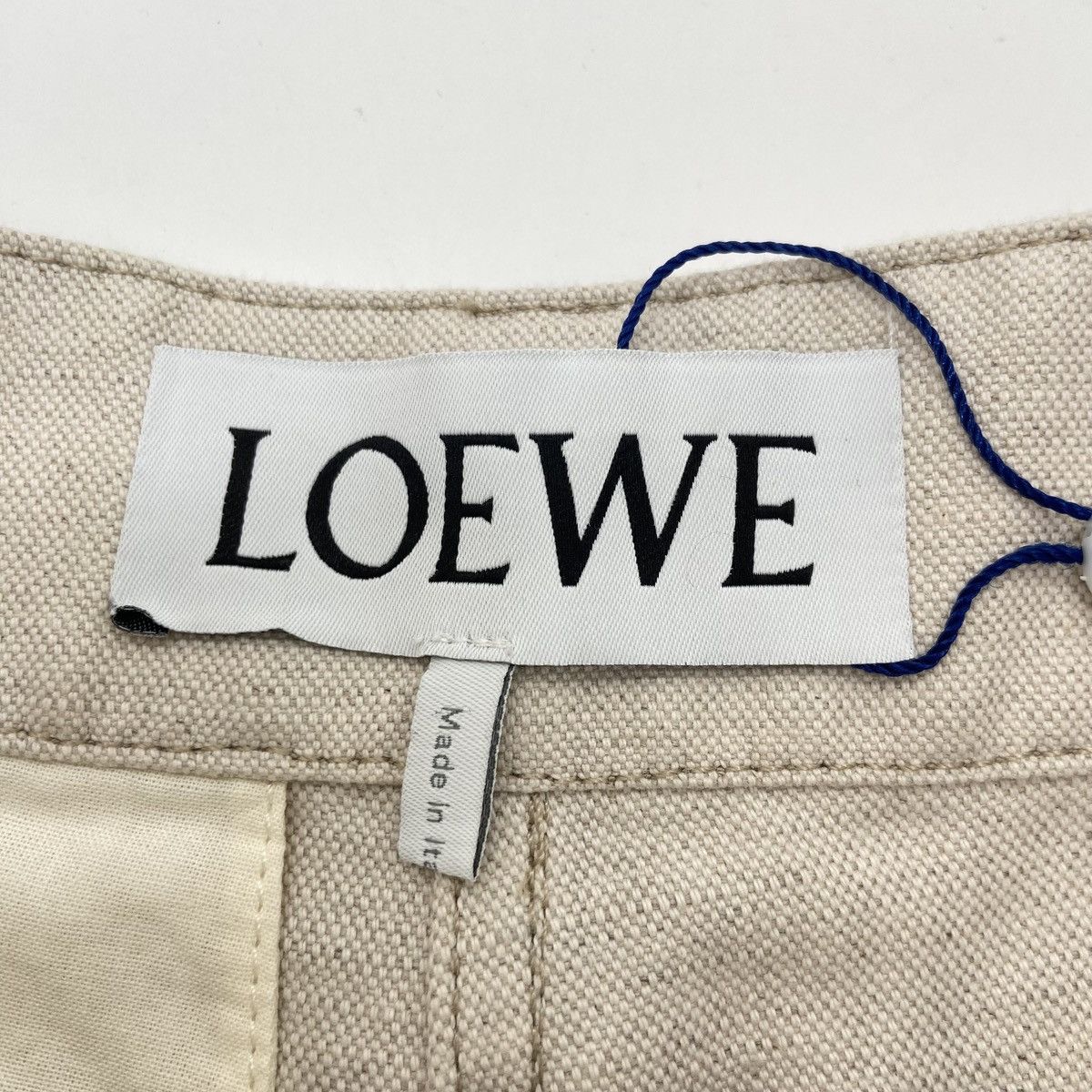 Loewe LOEWE Off-white Linen-blend High-waist Wide-leg Pants K26WX Size 26" / US 2 / IT 38 - 6 Thumbnail