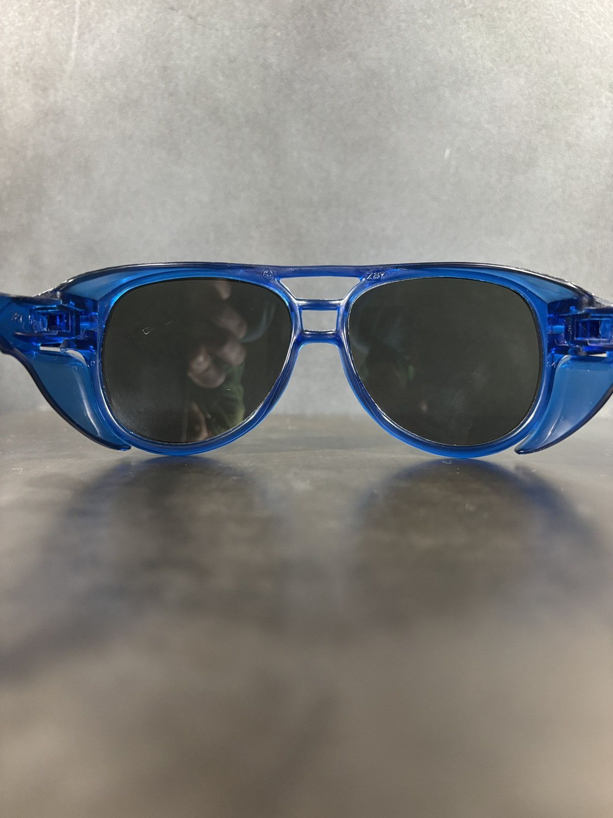 Vintage 1980s Vintage Sunglasses Safety Oversized Goop Aviator Blue Size ONE SIZE - 5 Thumbnail