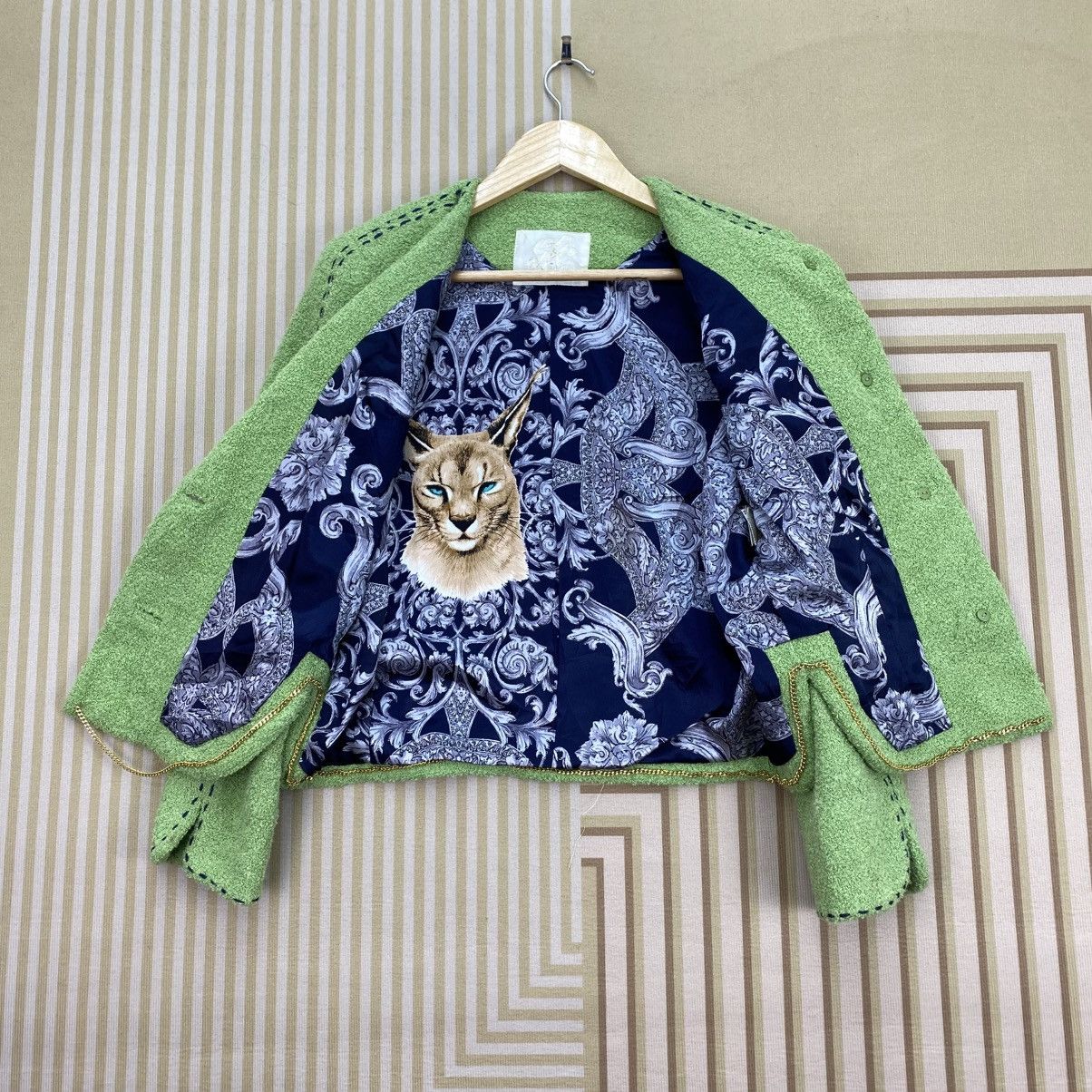 Japanese Brand 🫶Japanese Designer Tweed Jacket cat patterned inner lining Size M / US 6-8 / IT 42-44 - 3 Thumbnail