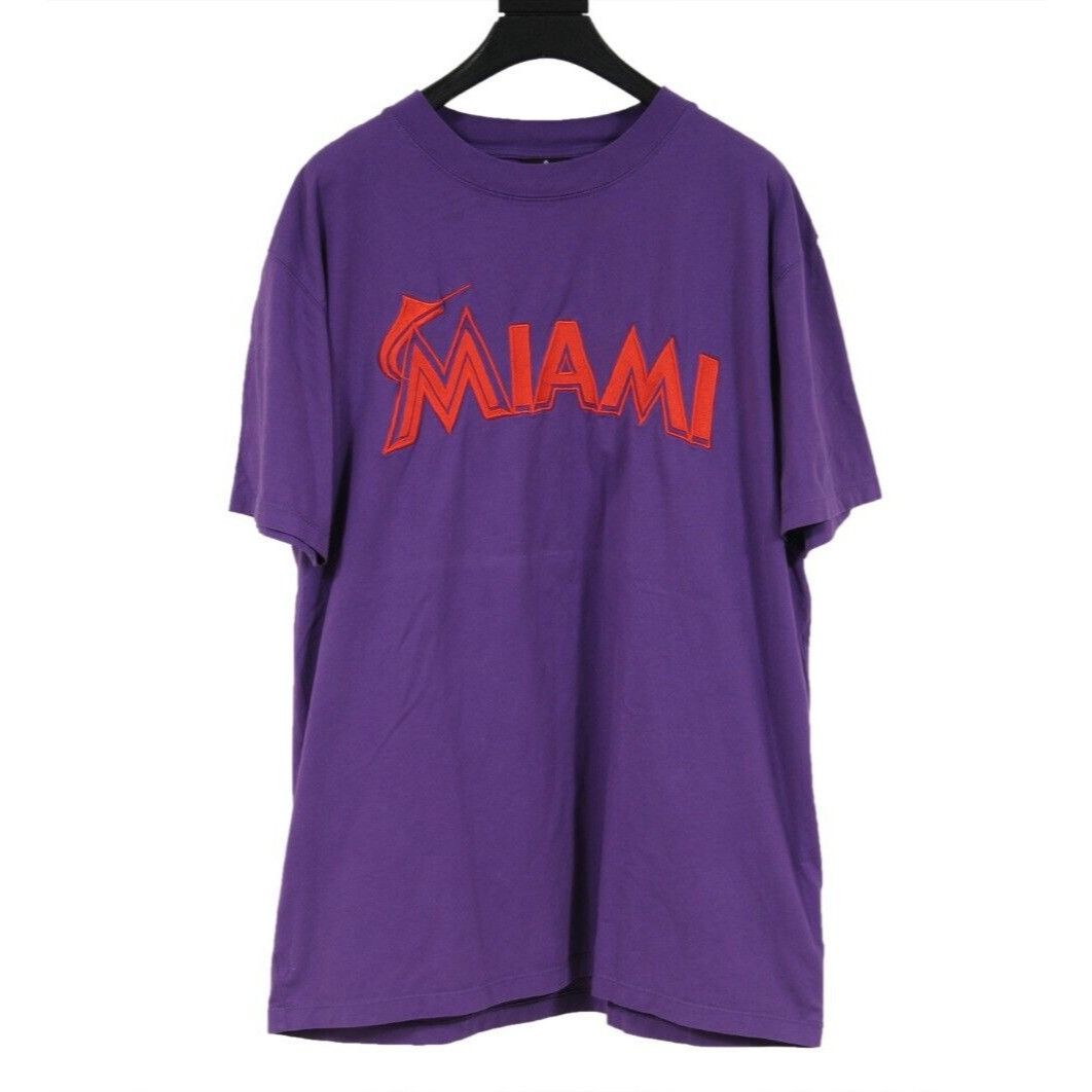 Marcelo Burlon MLB Miami Florida Marlins T Shirt Large Purple Orange Size US L / EU 52-54 / 3 - 1 Thumbnail