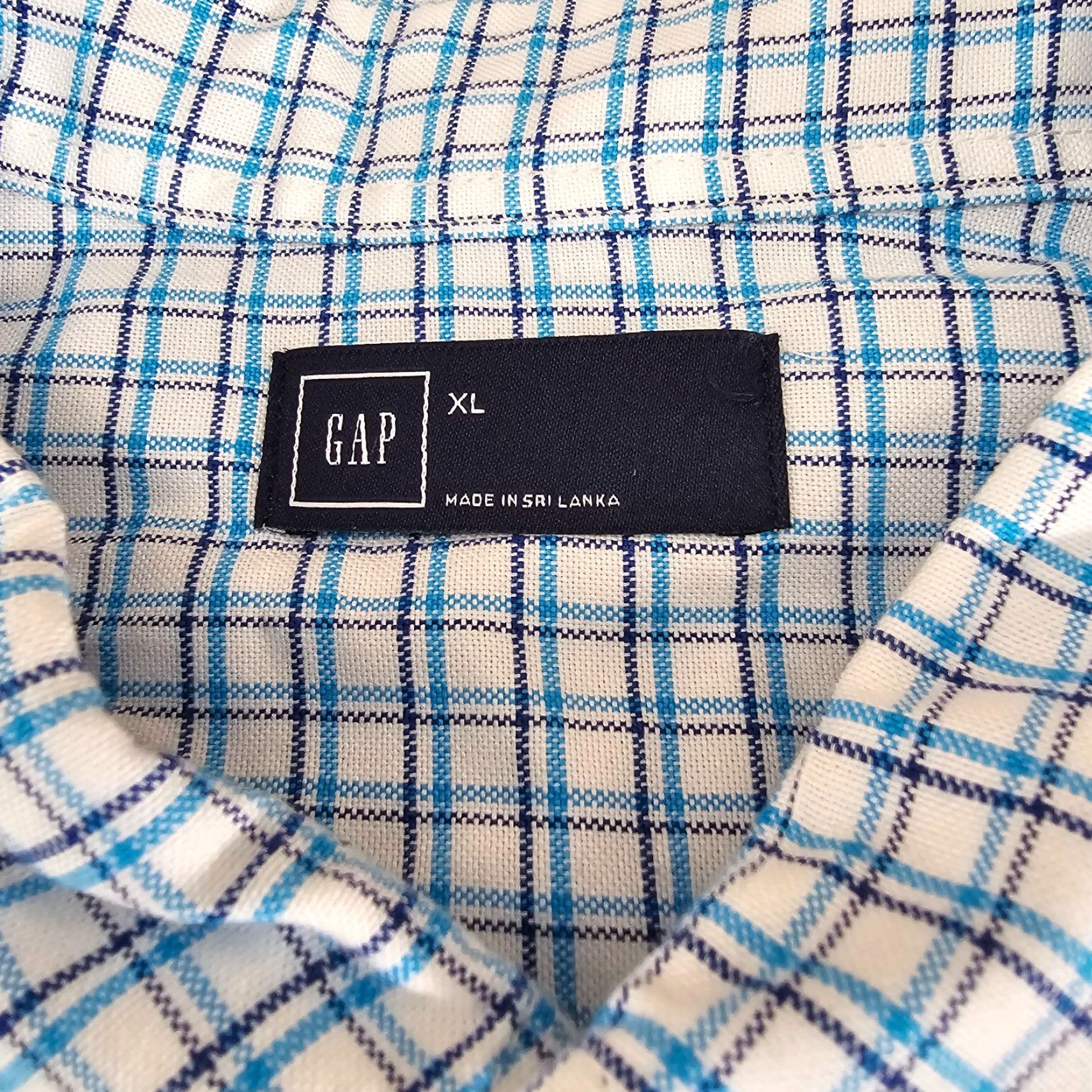 Gap GAP Shirt Mens XL Blue White Check Knit Button Up Long Sleeve Cotton Size US XL / EU 56 / 4 - 4 Thumbnail