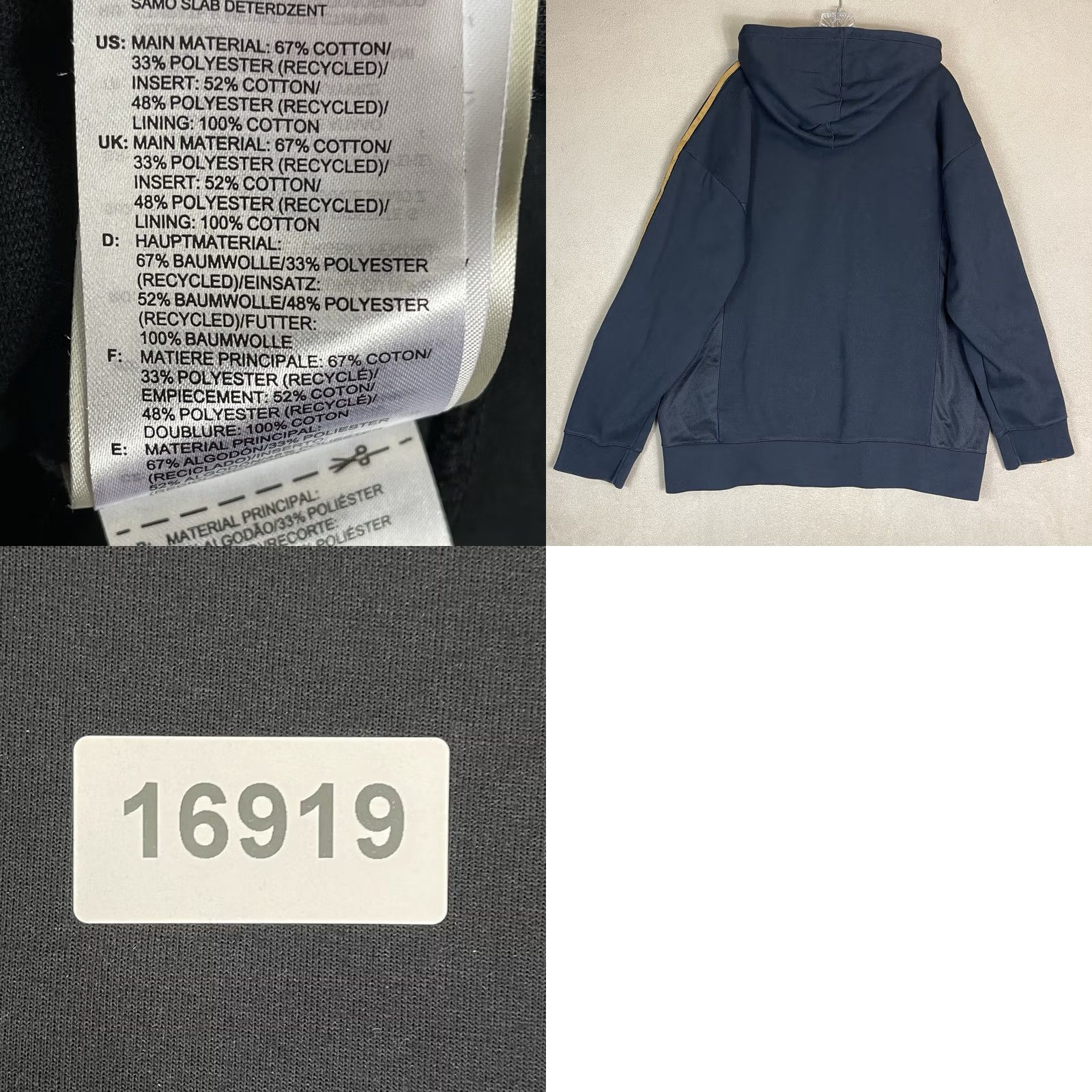 Adidas Adidas Ivy Park Hoodie Mens L Black 3 Stripe Heavyweight Pullover Relaxed Hoodie Size US L / EU 52-54 / 3 - 9 Thumbnail