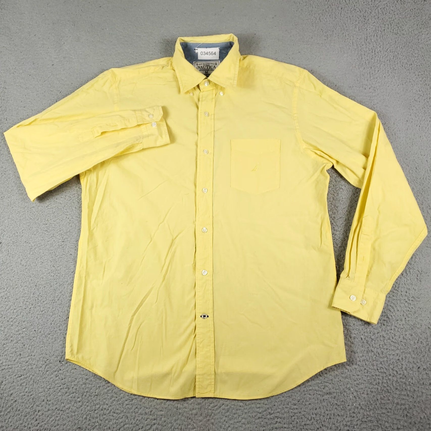 Nautica Nautica Shirt Mens XL Yellow Button-Up Long Sleeve Cotton Size US XL / EU 56 / 4 - 3 Thumbnail