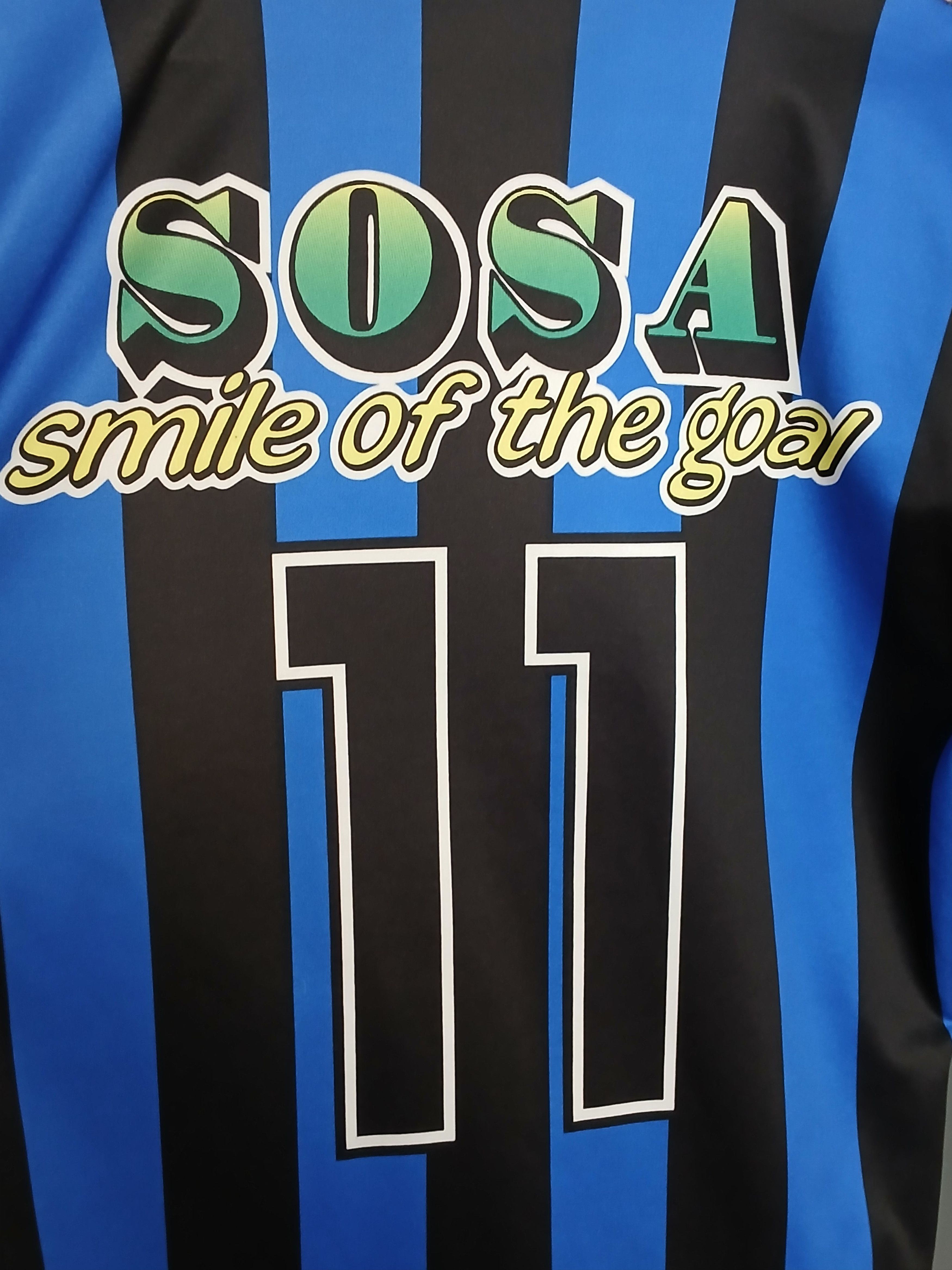 Vintage Vintage Inter Sosa Smile Of The Goal Football Jersey T-Shirt Size US XL / EU 56 / 4 - 4 Thumbnail