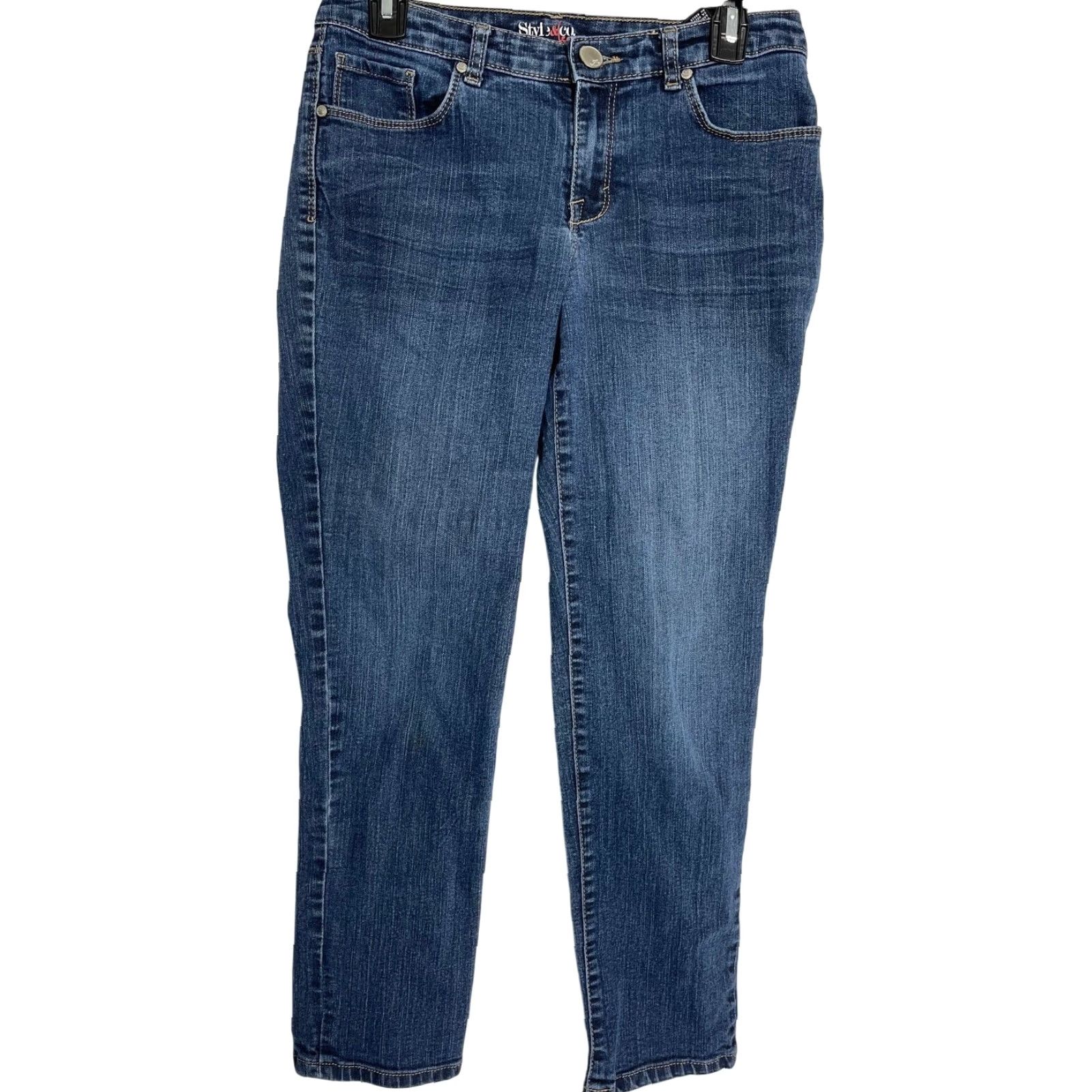 Vintage Style co Curvy Jeans Women Size 4 Dark Blue Denim Cotton Minimalist Casual Size 30" / US 8 / IT 44 - 2 Thumbnail